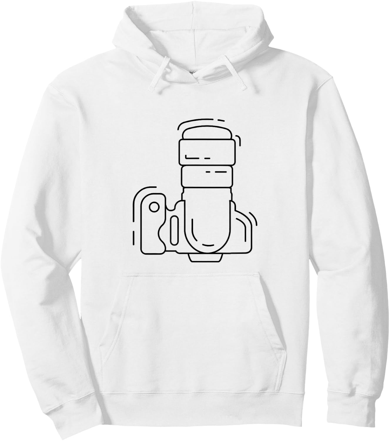 Photography Lover's Line Art DSLR Camera - Photographer Hoodie - Hoodie | White