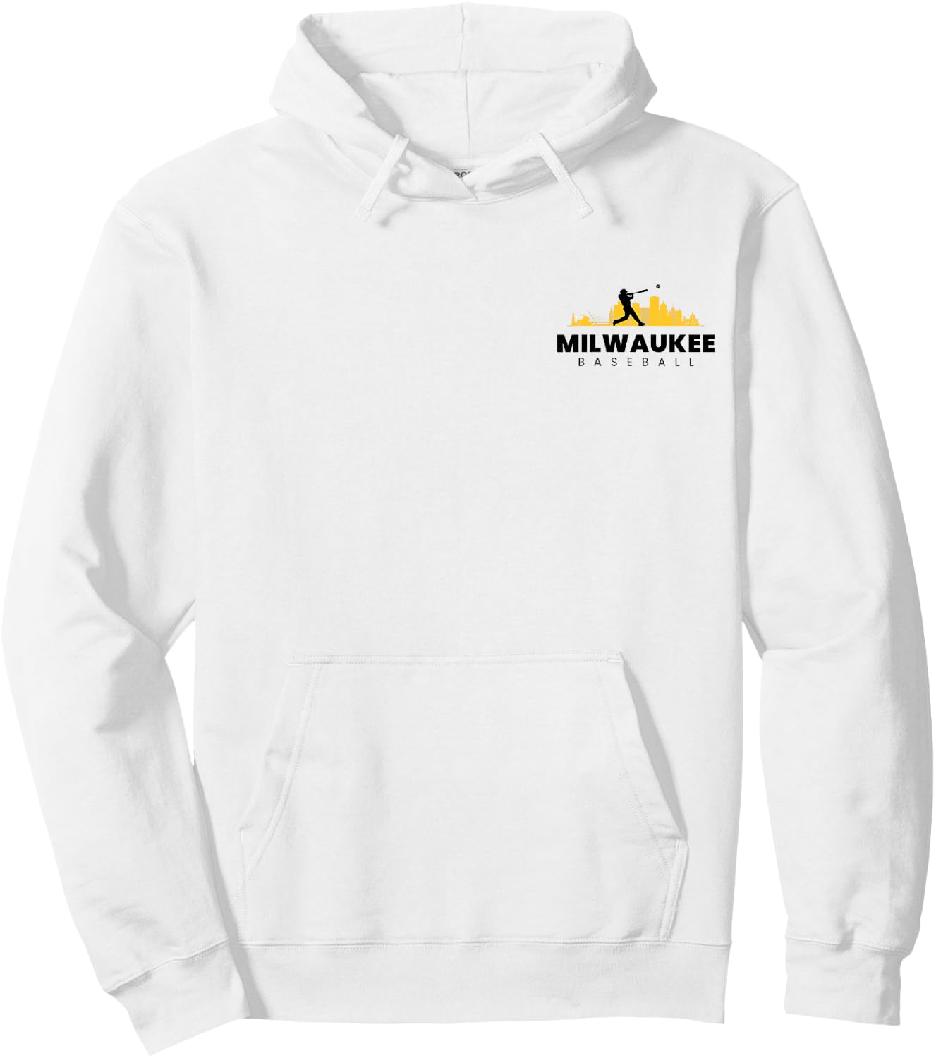 Milwaukee Baseball Minimalist City Skyline Baseball Lover Hoodie - Hoodie | White