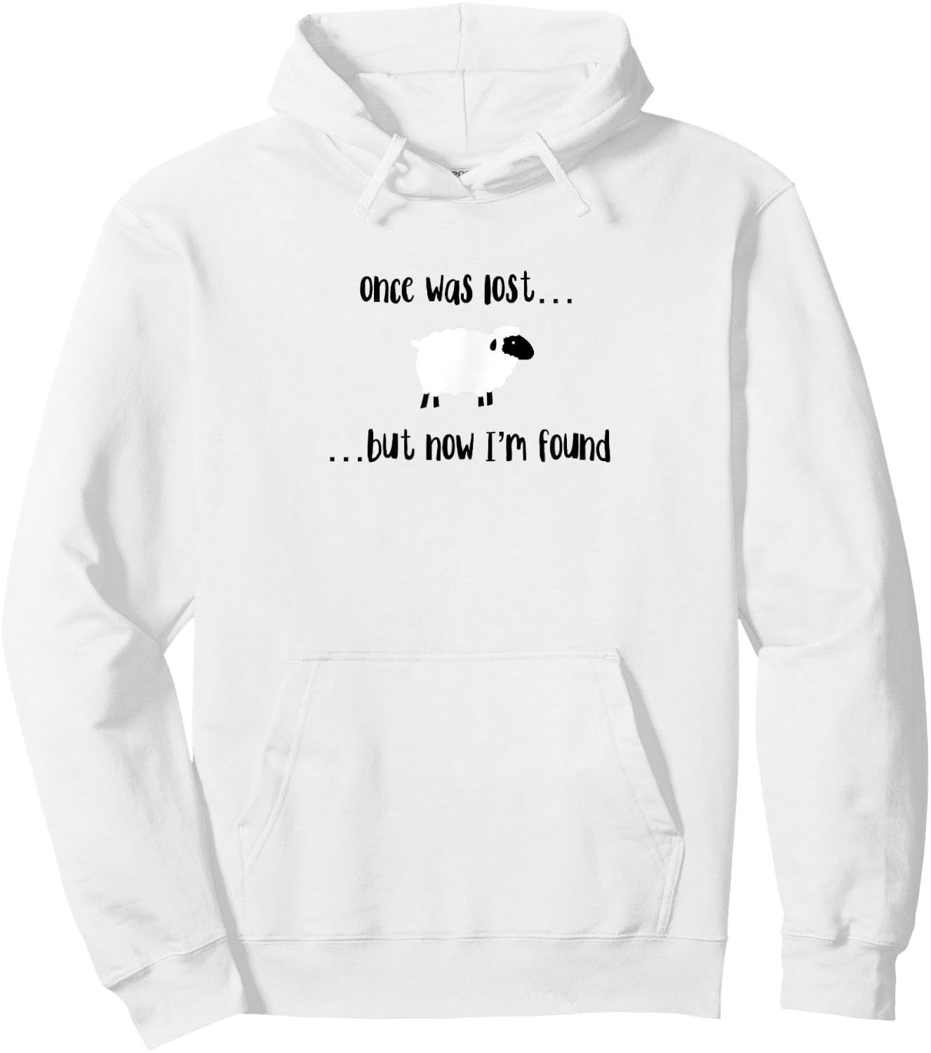 Once Was Lost But Now I’m Found Cute Lamb Christian Design Hoodie - Hoodie | White