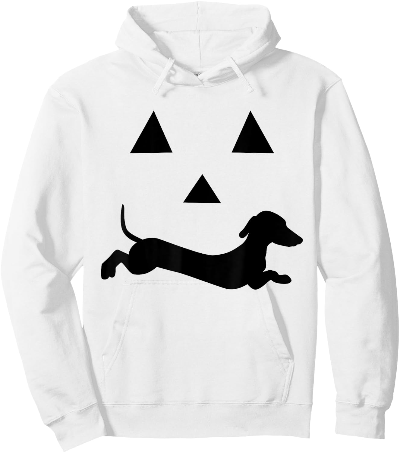 Funny dachshund Jack O Lantern pumpkin face for halloween Hoodie - Hoodie | White