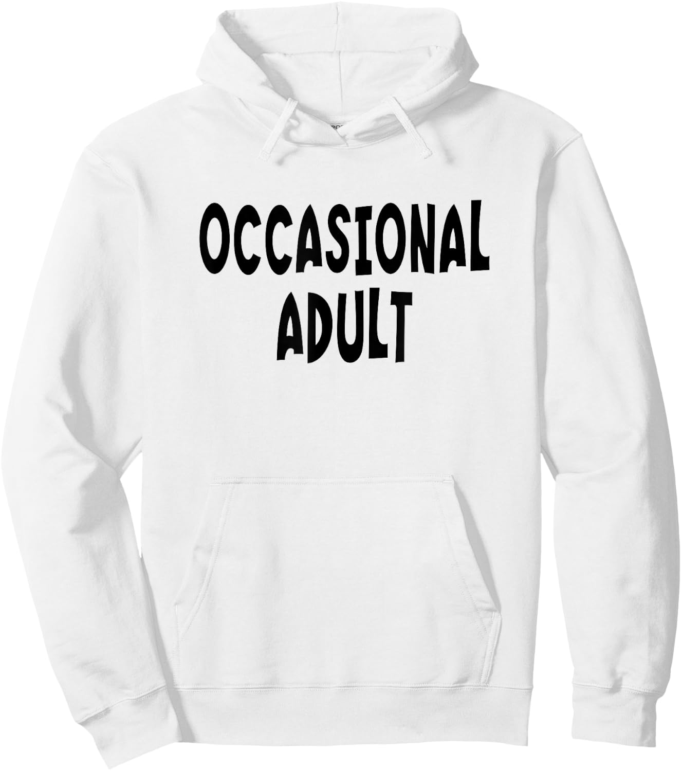 Occasional Adult - Black Lettering Hoodie - Hoodie | White