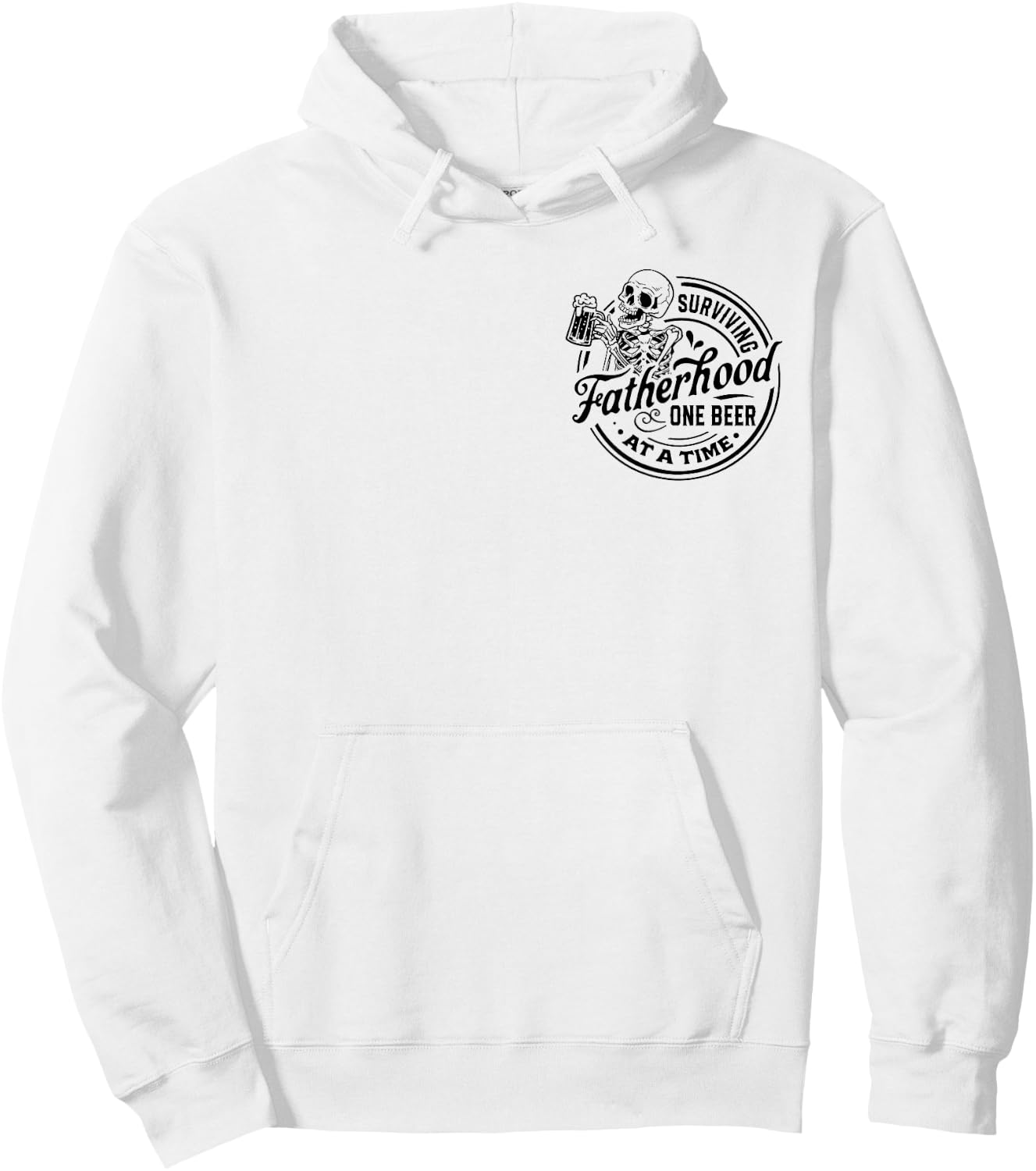 Surviving fatherhood one beer at a time, Father's Day, Funny Hoodie - Hoodie | White