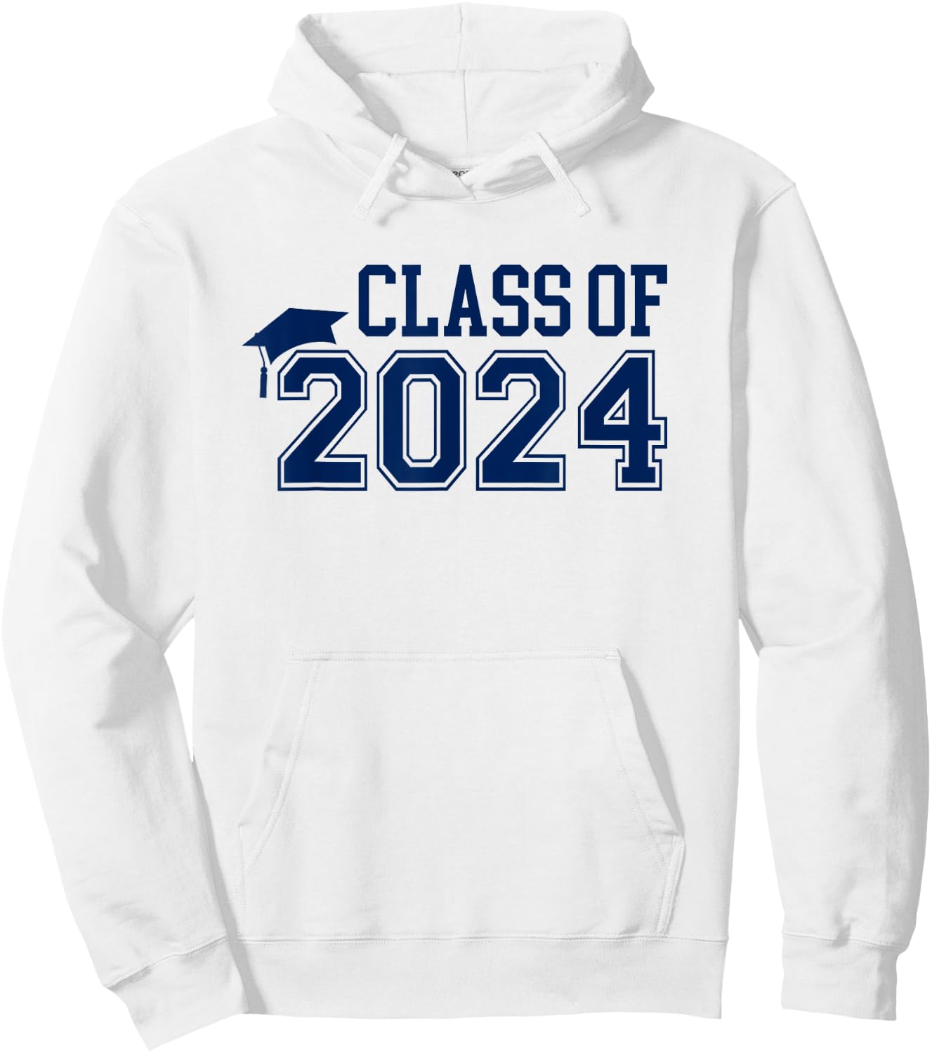 Class of 2024 College High School Senior Graduation Blue Hoodie - Hoodie | White