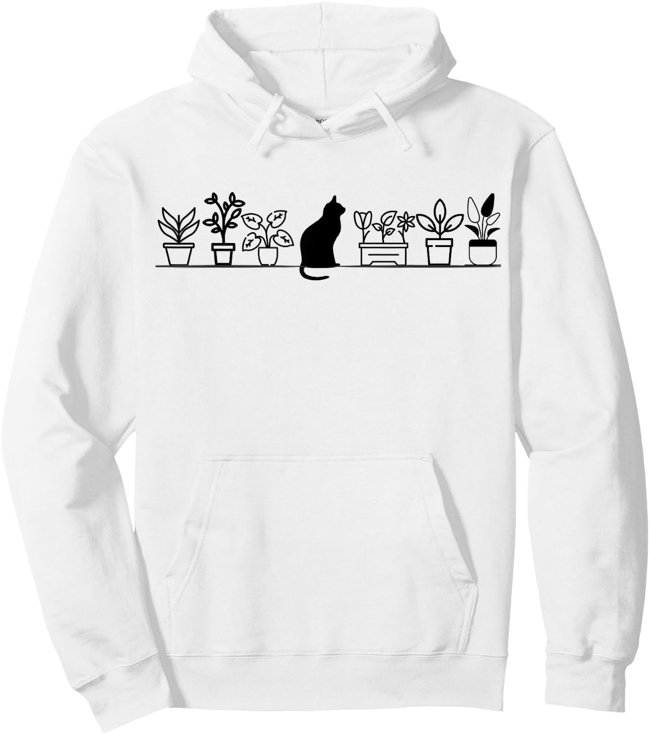 Cats And Plants A Purrfect Combination Hoodie - Hoodie | White
