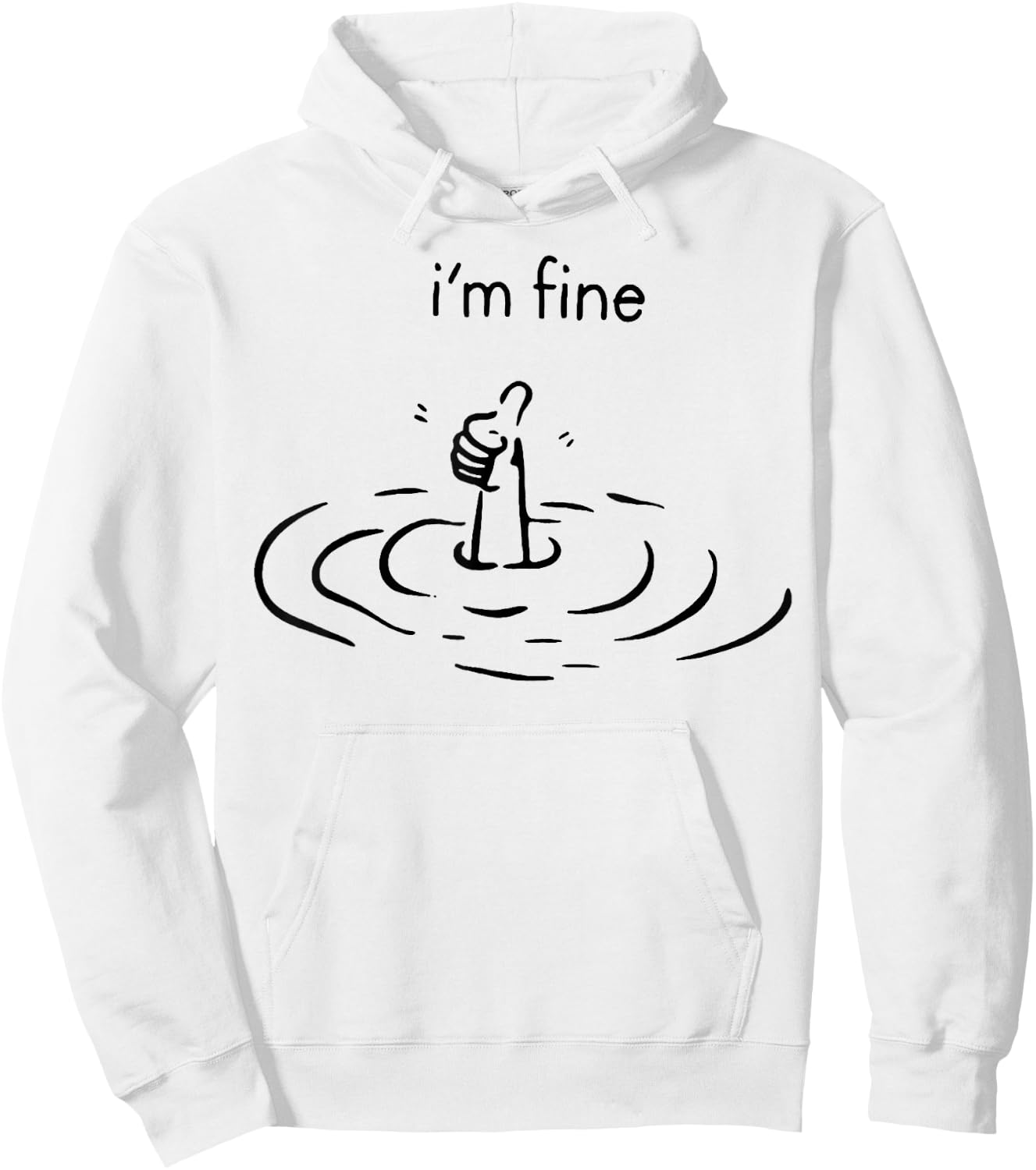 women's i'm fine print , Women's, Grey, Small Hoodie - Hoodie | White