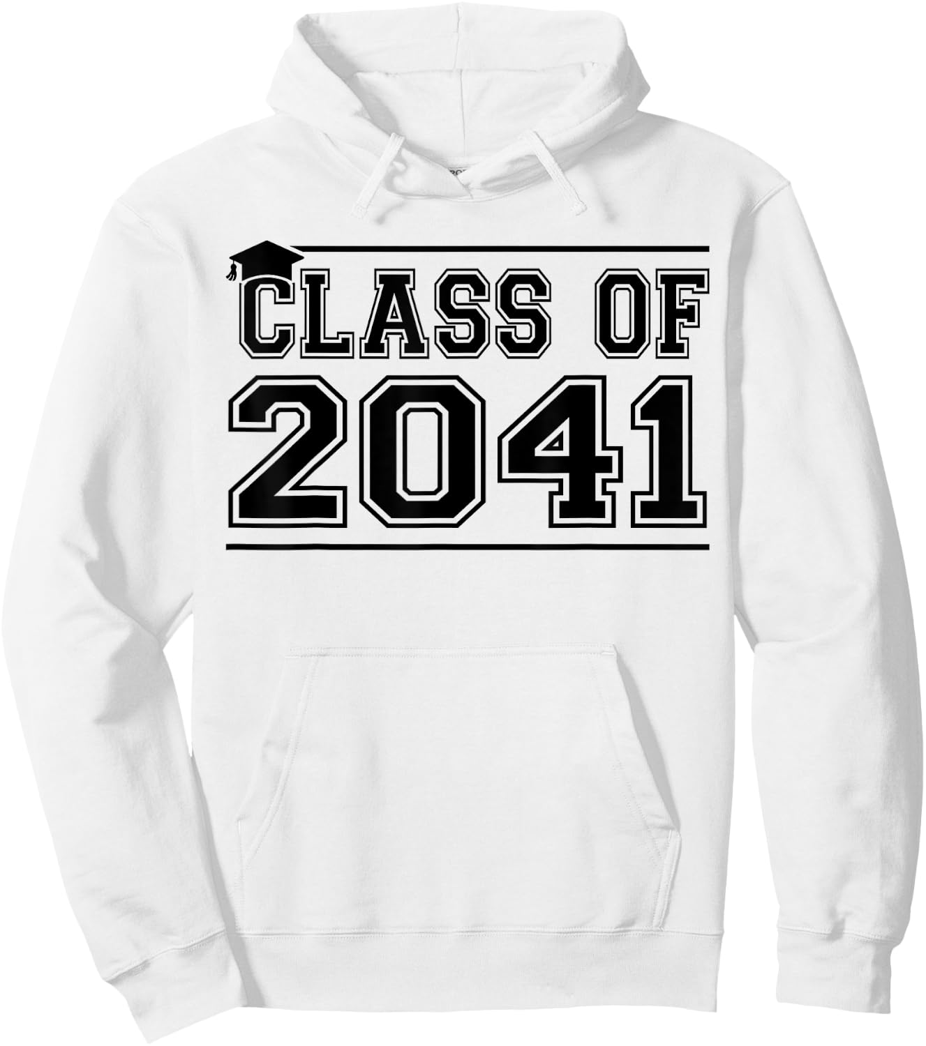 Class of 2041 Grow With Me Handprints On Back K to 12 Grade Hoodie - Hoodie | White