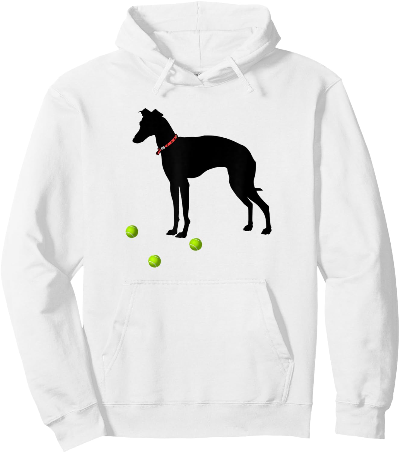 Italian Greyhound Dog Plays Fetch Yellow Tennis Balls Gift Men Women Kids Hoodie - Hoodie | White