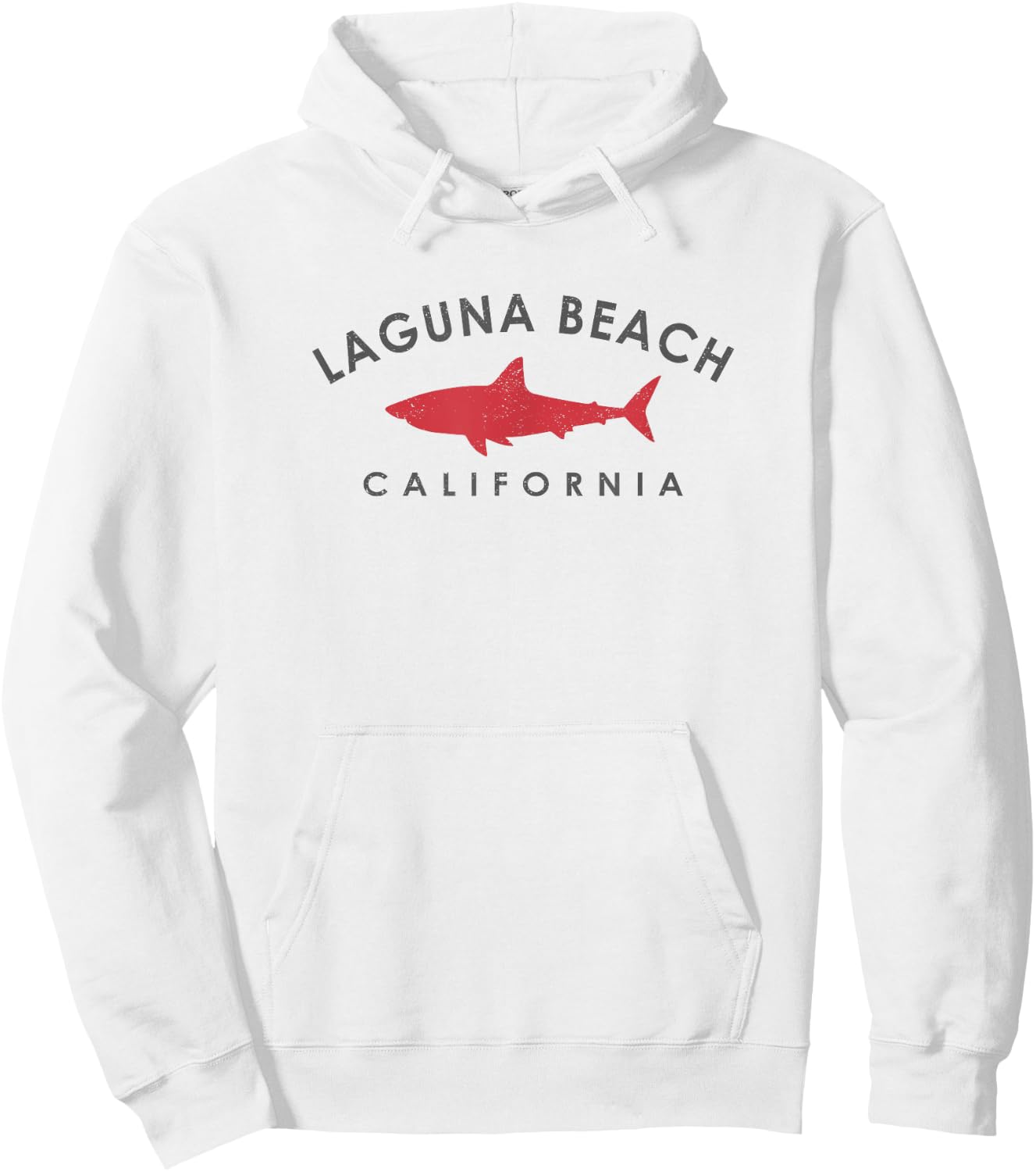 Laguna Beach California Shark Souvenir Vintage Hoodie - Hoodie | White