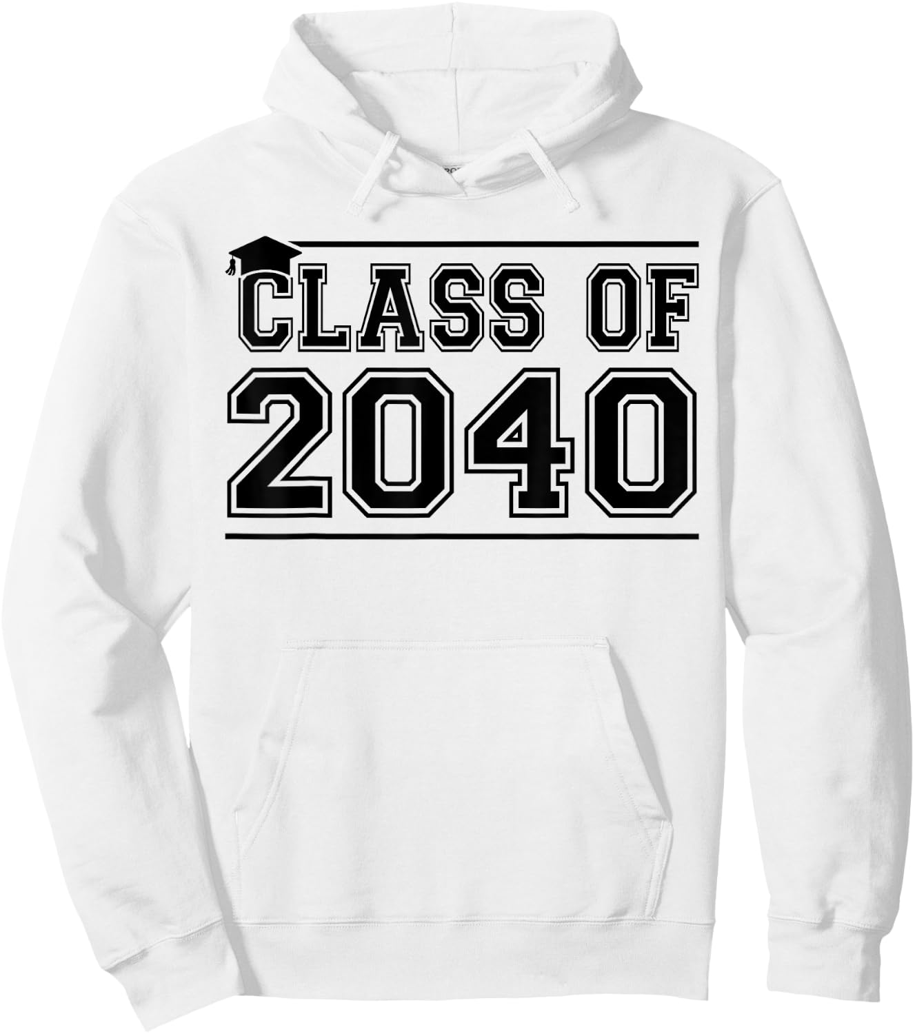 Class of 2040 Grow With Me Handprints On Back K to 12 Grade Hoodie - Hoodie | White