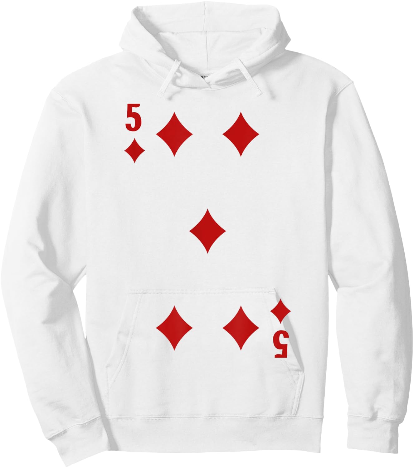 5 of Diamonds Playing Cards Halloween Costume Group Matching Hoodie - Hoodie | White