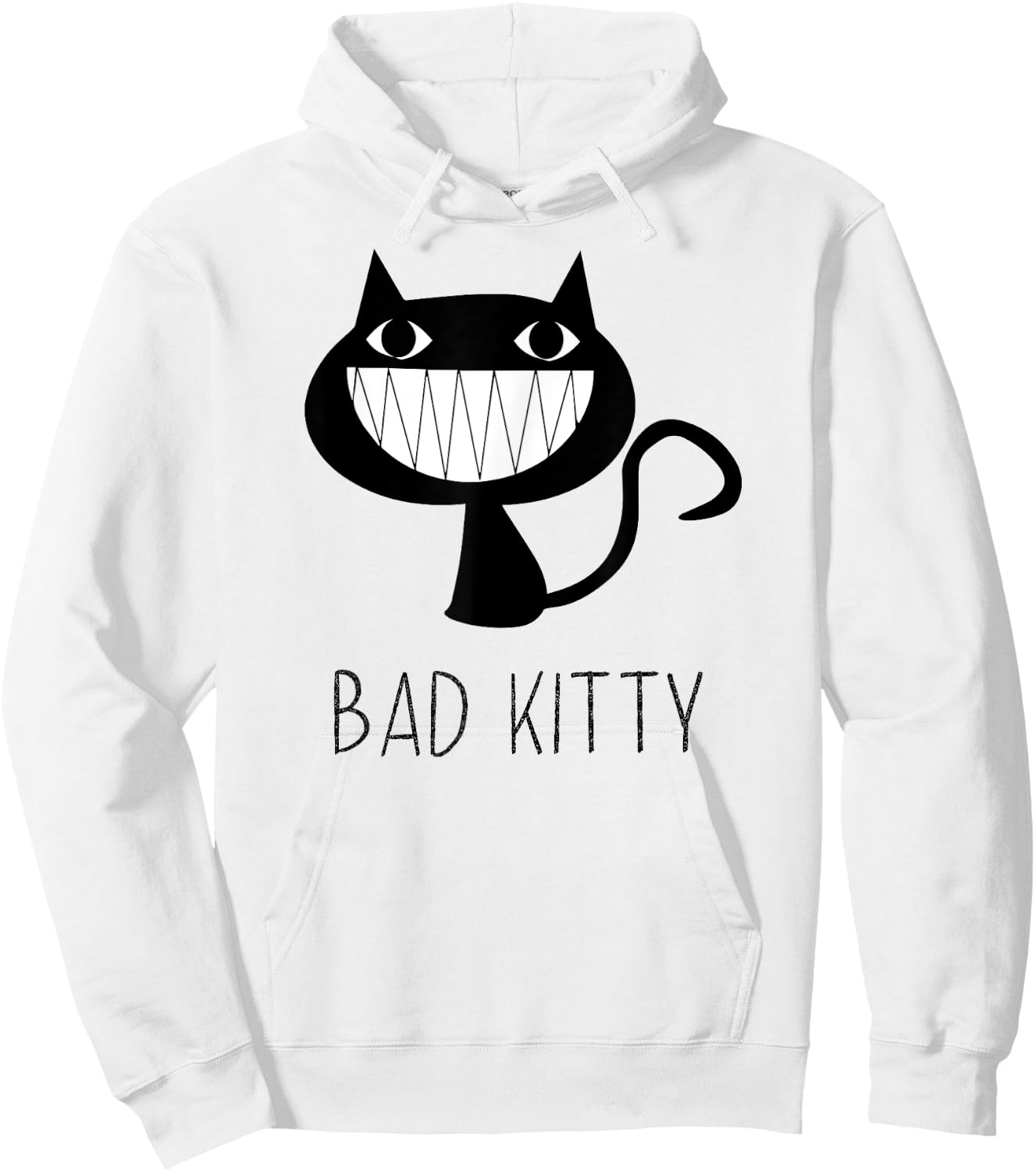 Bad Kitty - This Cat is One Naughty Kitty - Fun Cat Shirt Men Women Girls Kids Hoodie - Hoodie | White