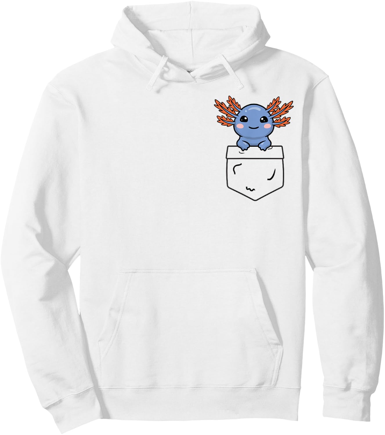 Axolotl Gifts, Pop up Axolotl, Pocket Axolotl Hoodie - Hoodie | White