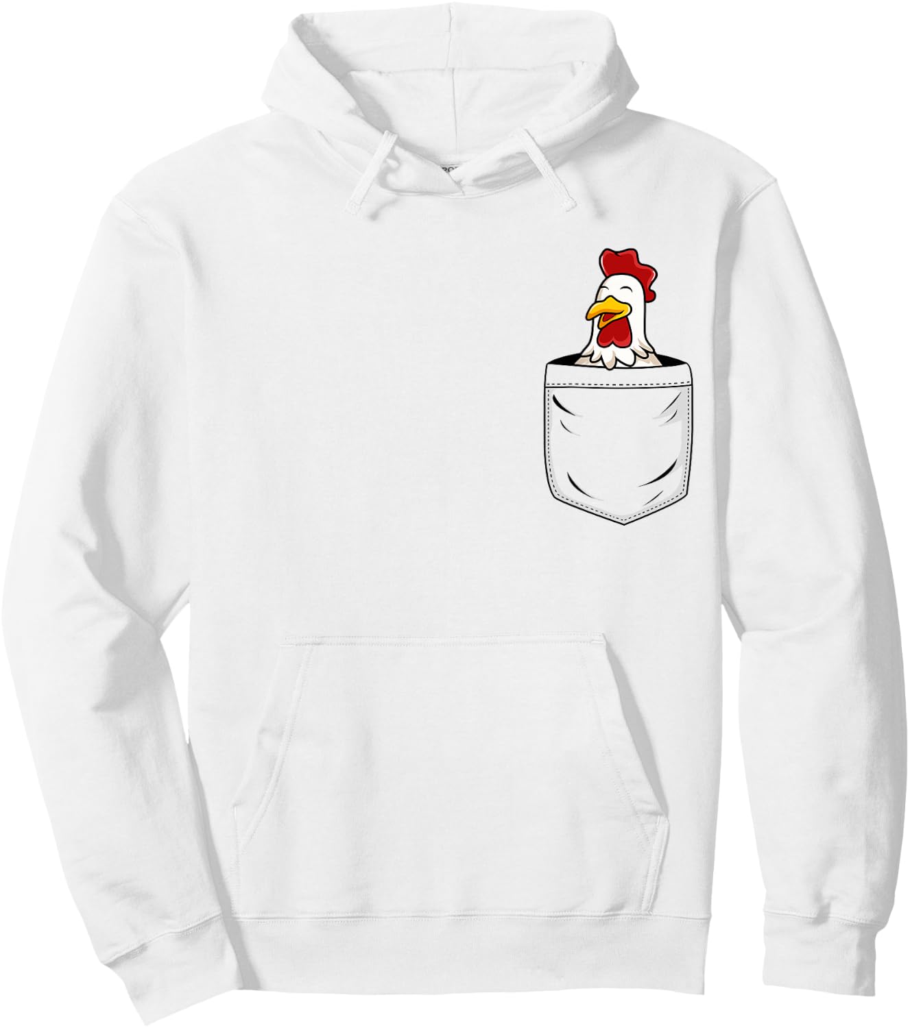Chicken Lovers Cute Funny Chicken In Pocket Hoodie - Hoodie | White
