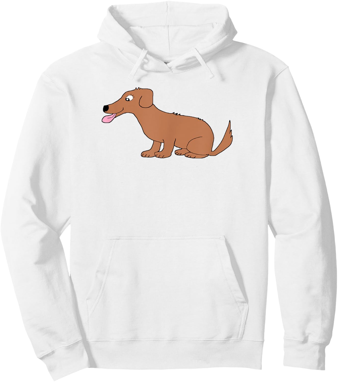 Cute Dog Smiling Simple Funny Cool Doggie Cartoon Hoodie - Hoodie | White