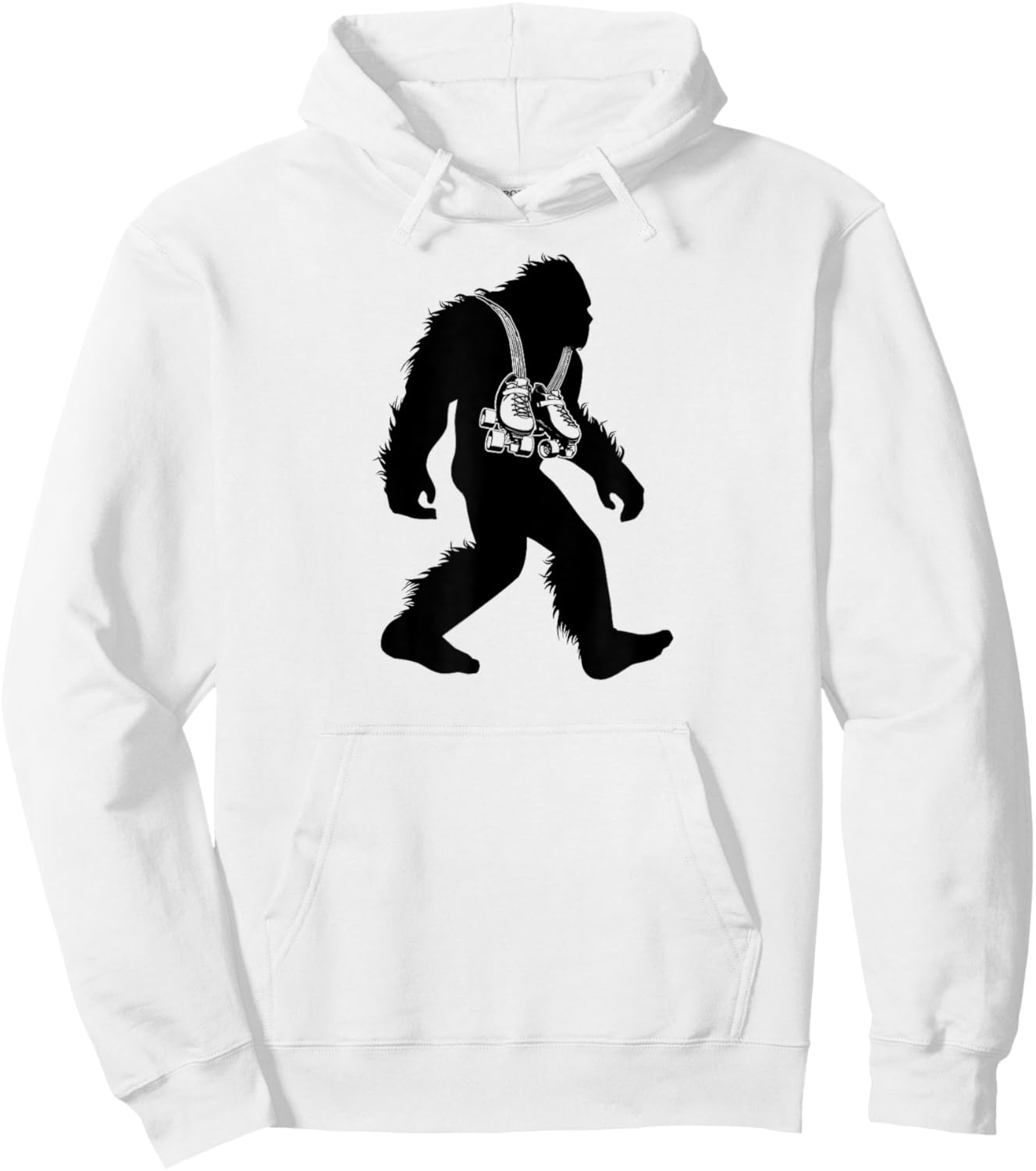 Bigfoot Rollerskate , Sasquatch Retro Skating Shirt Gift Hoodie - Hoodie | White