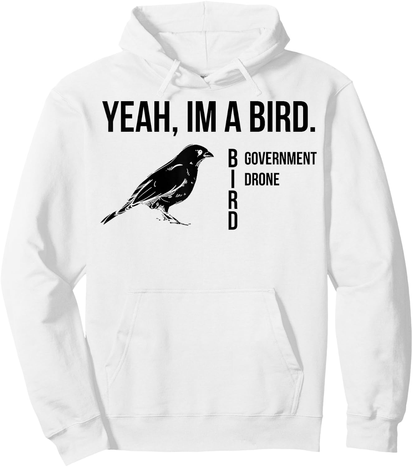 Yeah I'm A Bird Government Drone Hoodie - Hoodie | White