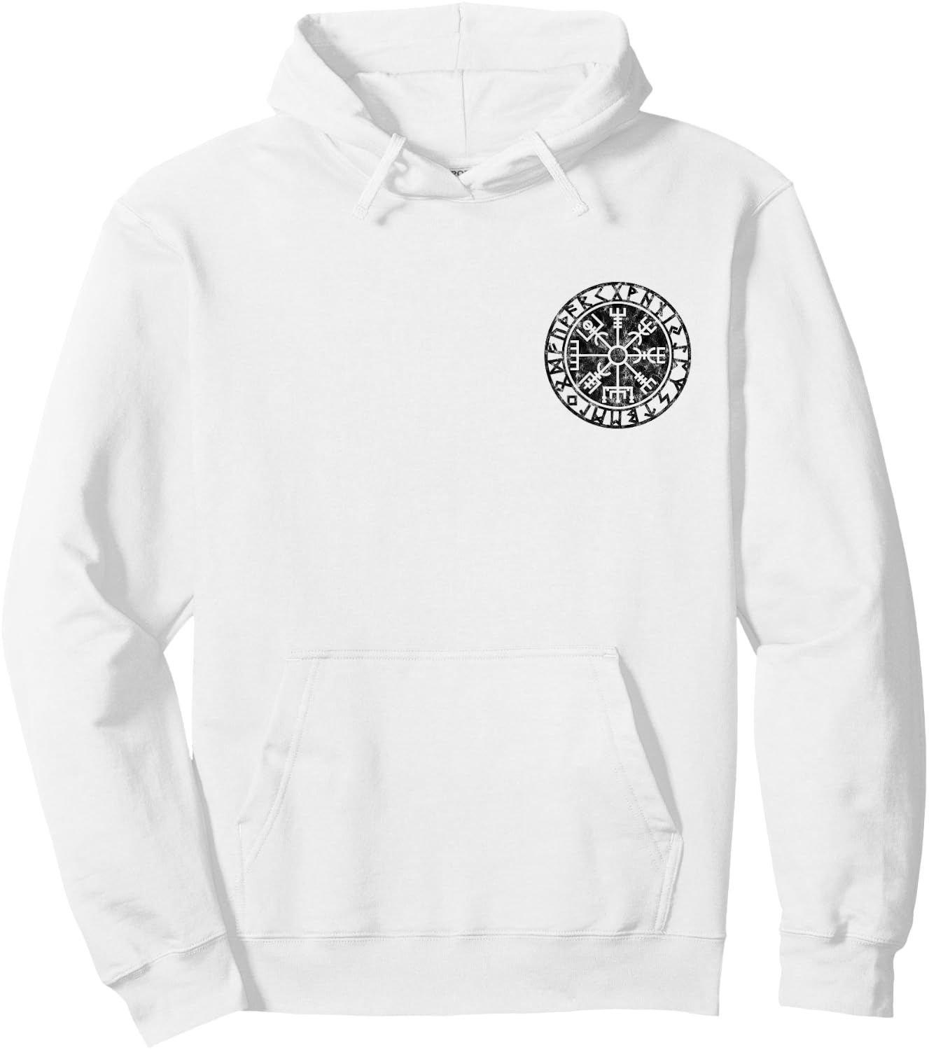 Vegvisir, Viking, rune circle, Nordic, symbol, Odin, Thor Hoodie - Hoodie | White