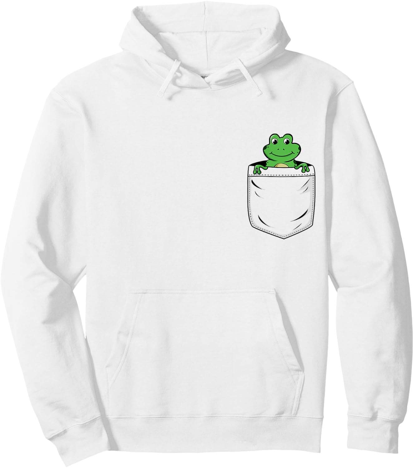 Frog Lovers Cute Funny Frog In Pocket Hoodie - Hoodie | White