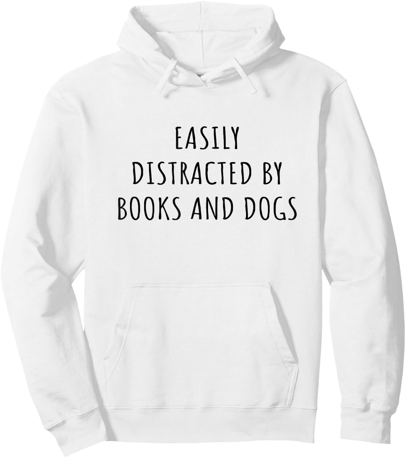 Easily Distracted By Books And Dogs - Easily Distracted By - -Adults - Grey - Small - Short Sleeve Hoodie - Hoodie | White