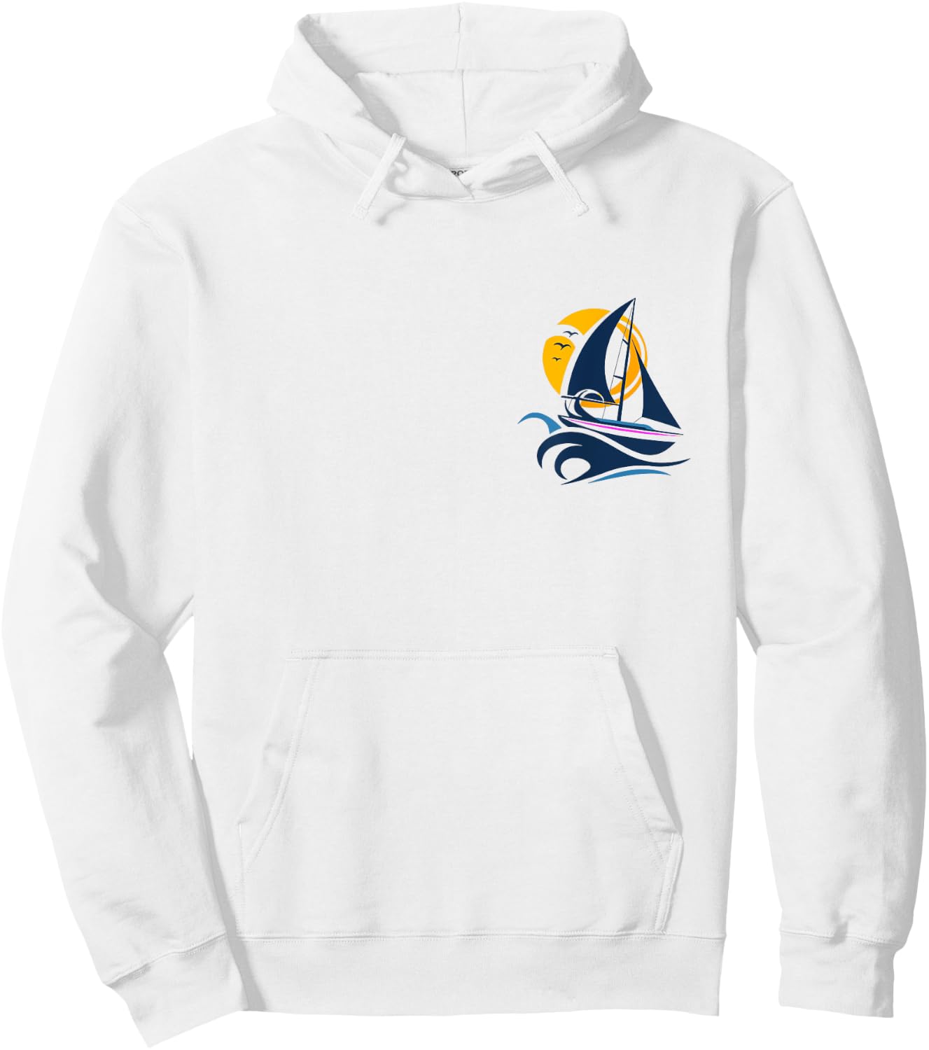 Graphic Sail Boat Hoodie - Hoodie | White