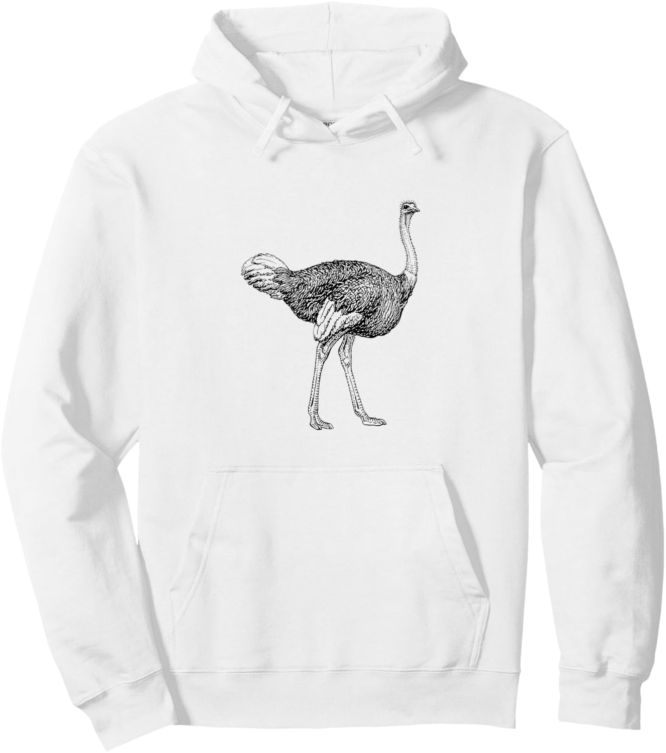 Vintage Ostrich Graphic Funny Ostrich Hipster Hoodie - Hoodie | White