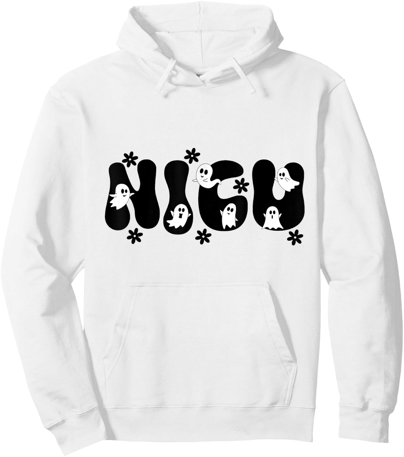 Groovy NICU Nurse Halloween Ghost Boo Boo Crew Night shift Hoodie - Hoodie | White