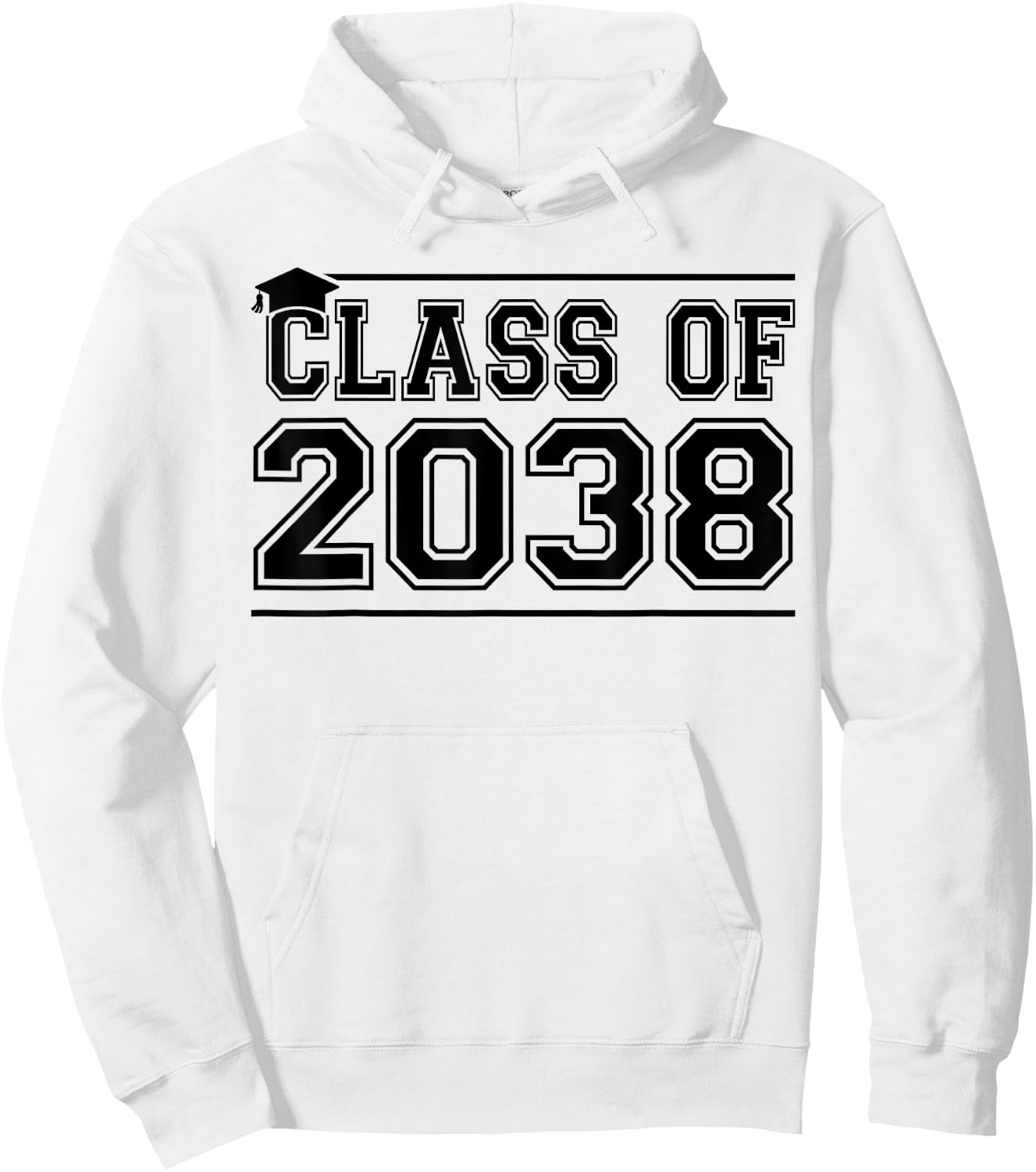 Class of 2038 Grow With Me Handprints On Back K to 12 Grade Hoodie - Hoodie | White