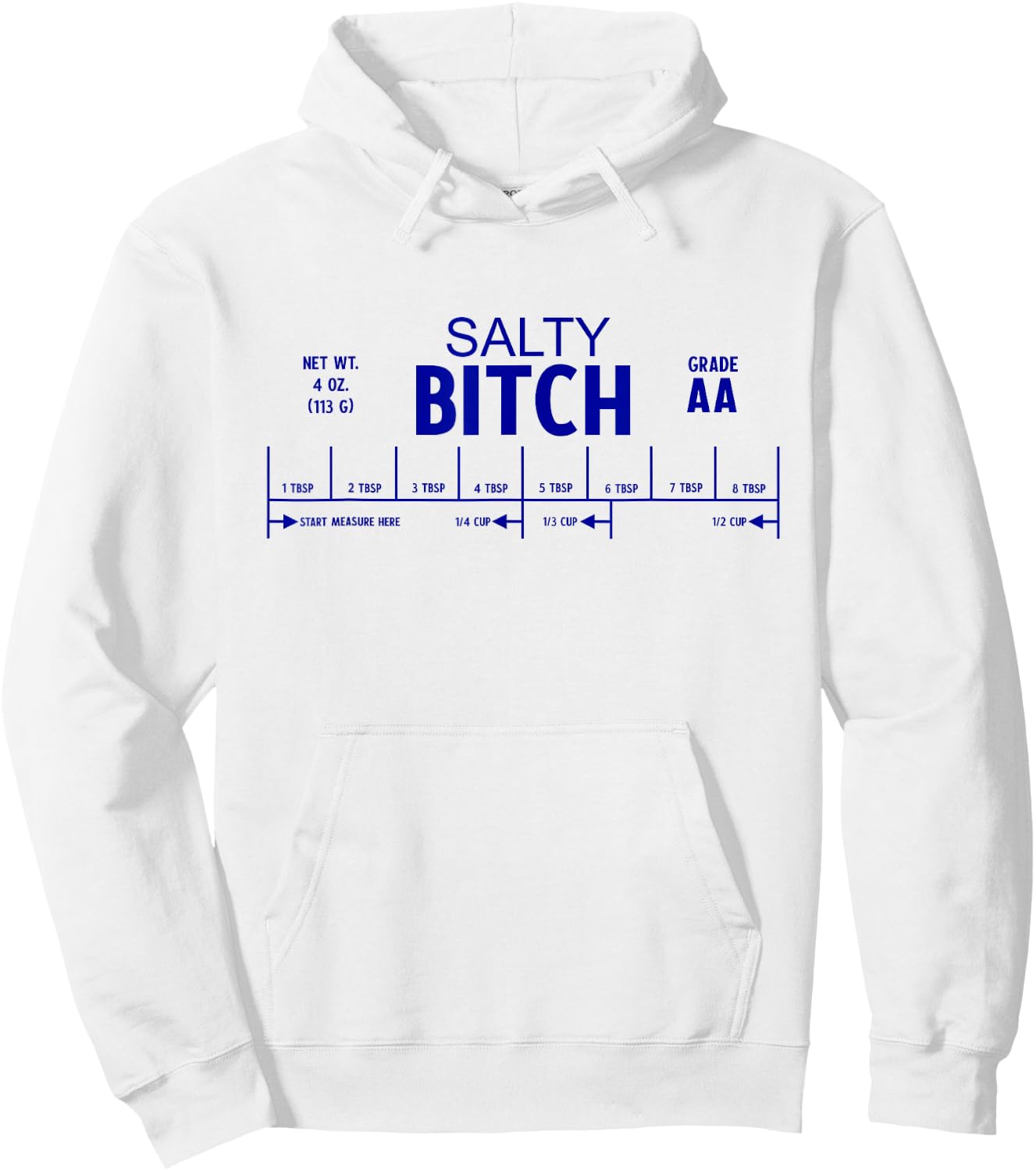 SALTY BITCH Funny Salted Butter Label Foodie Baking Memes Hoodie - Hoodie | White