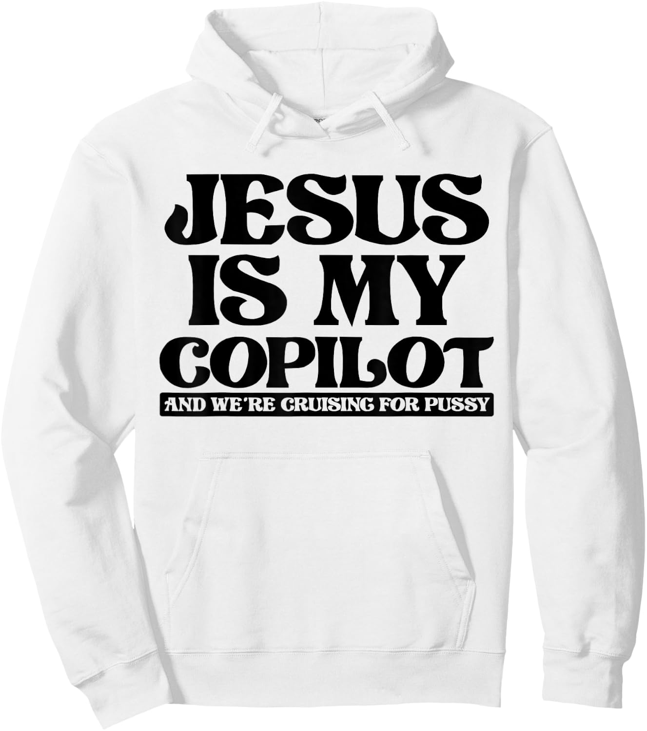 Jesus Is My Copilot and We're Cruising for Pussy Hoodie - Hoodie | White