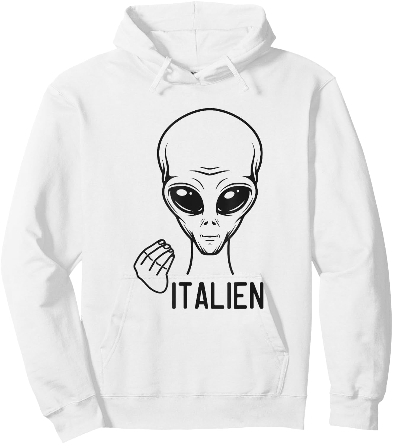 Italien Funny Meme Dad Joke Italian Alien UFO Hoodie - Hoodie | White