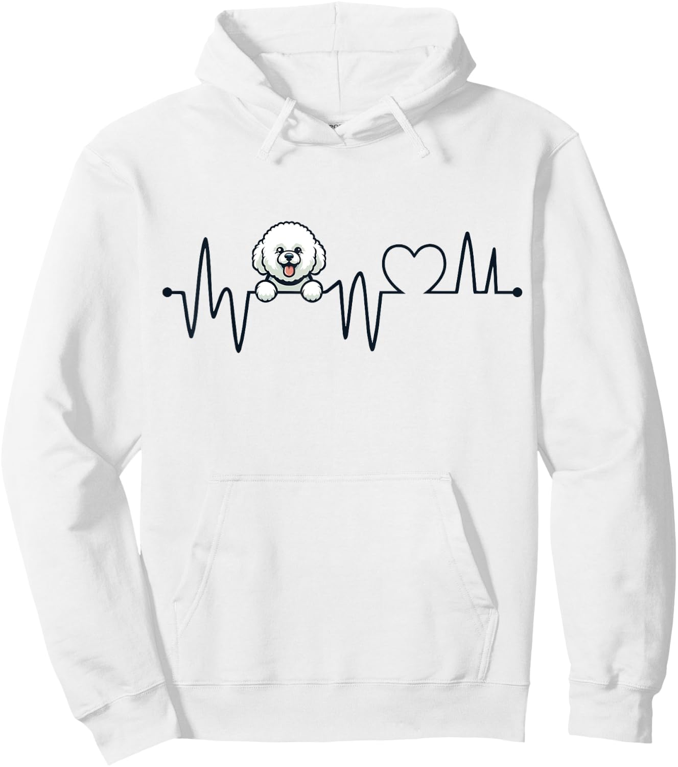 Bichon Frise Heartbeat - Men Women Kids Bichon Lover Hoodie - Hoodie | White