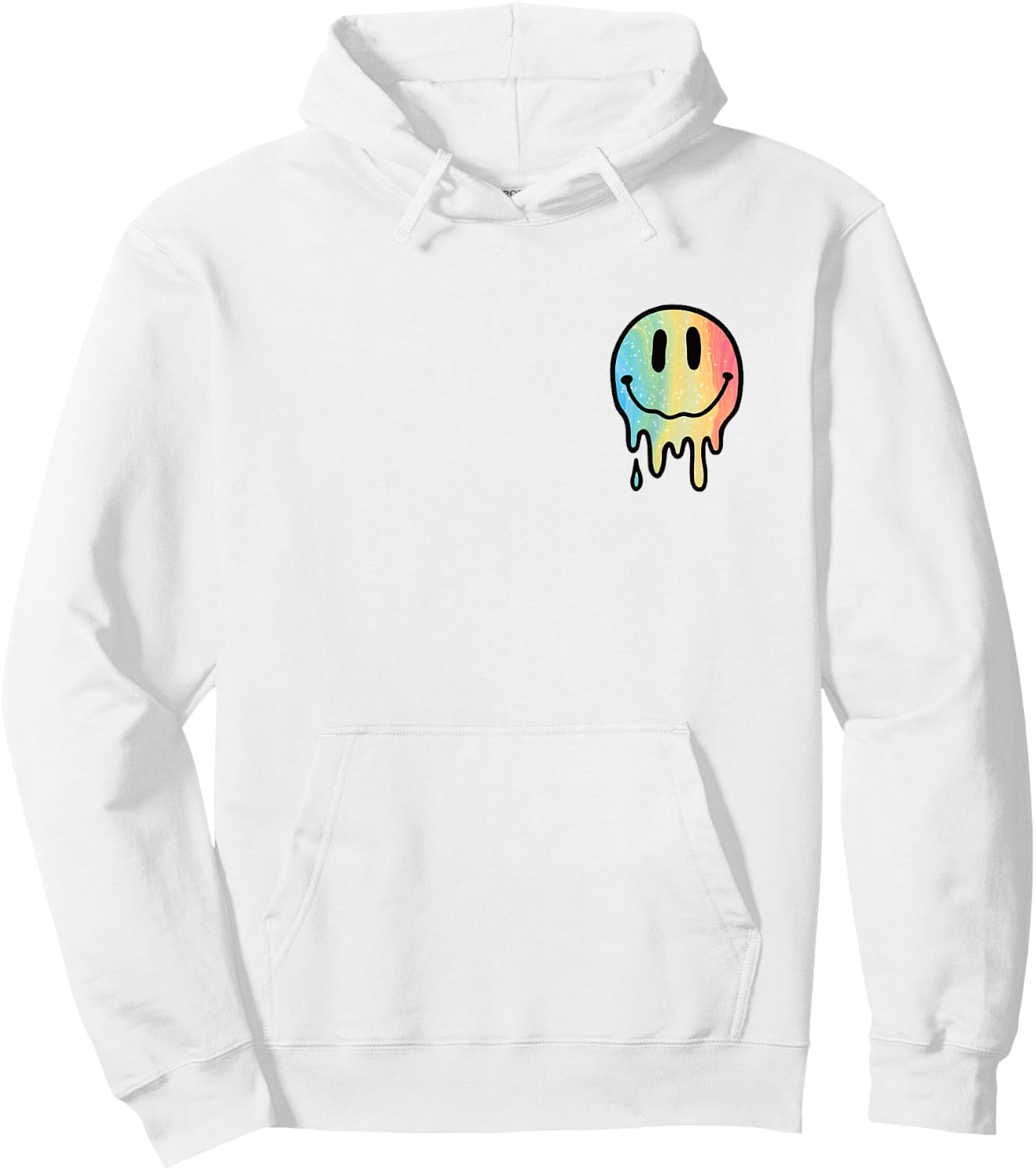 Melted Dripping Happy Face Rainbow Melting Smile Face Kids Hoodie - Hoodie | White