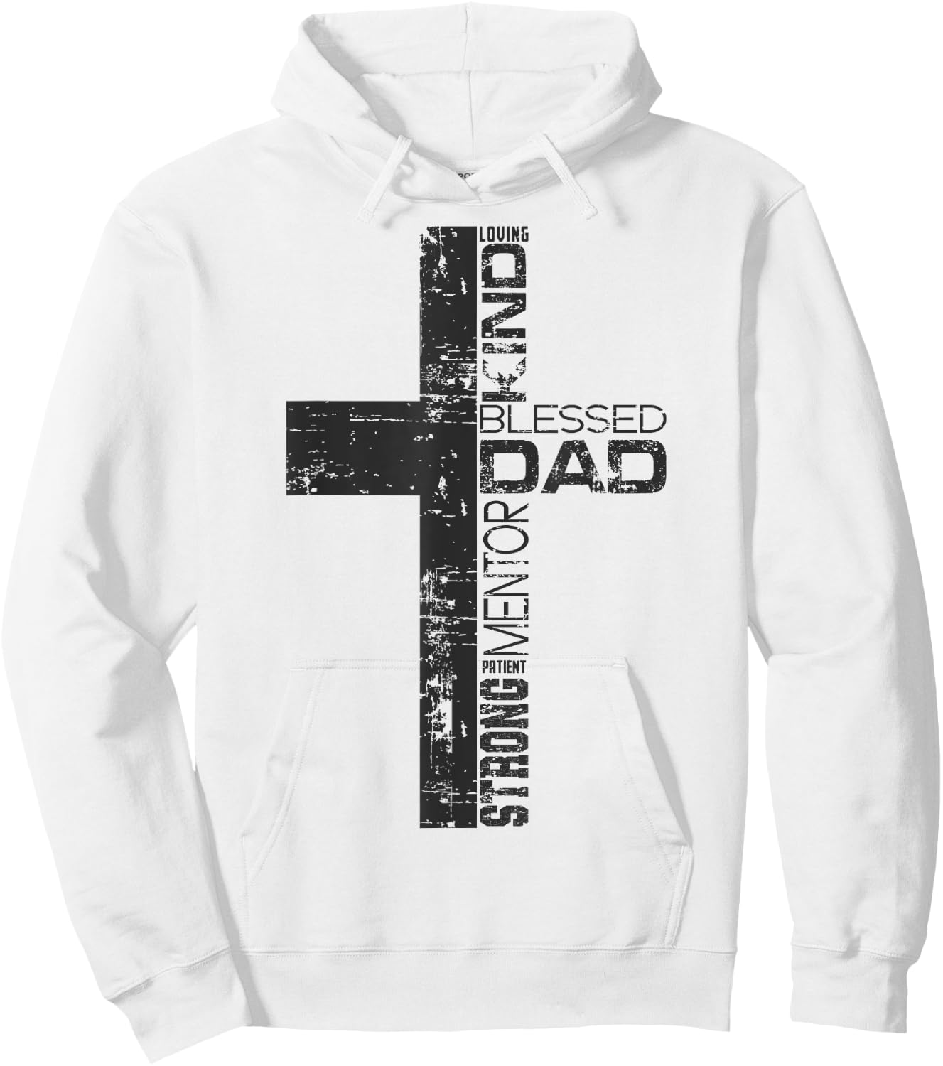 Blessed Dad Cross Christians Father's Day Christian Dad Hoodie - Hoodie | White