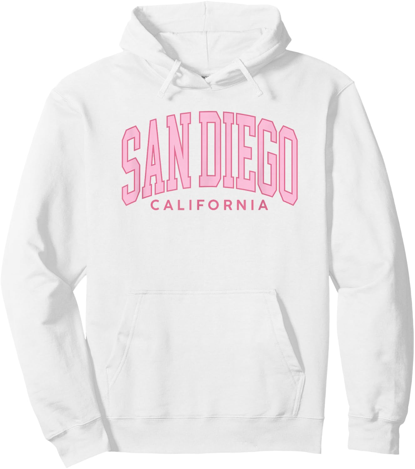 San Diego Preppy Retro Throwback Girls Pink Vintage Hoodie - Hoodie | White