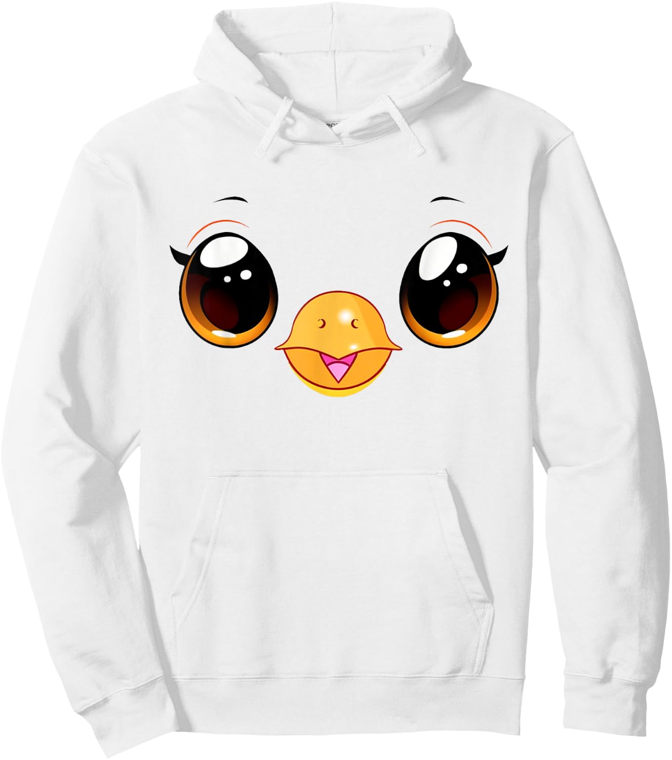 Cute Chicken Face Yellow Chick Costume Hoodie - Hoodie | White