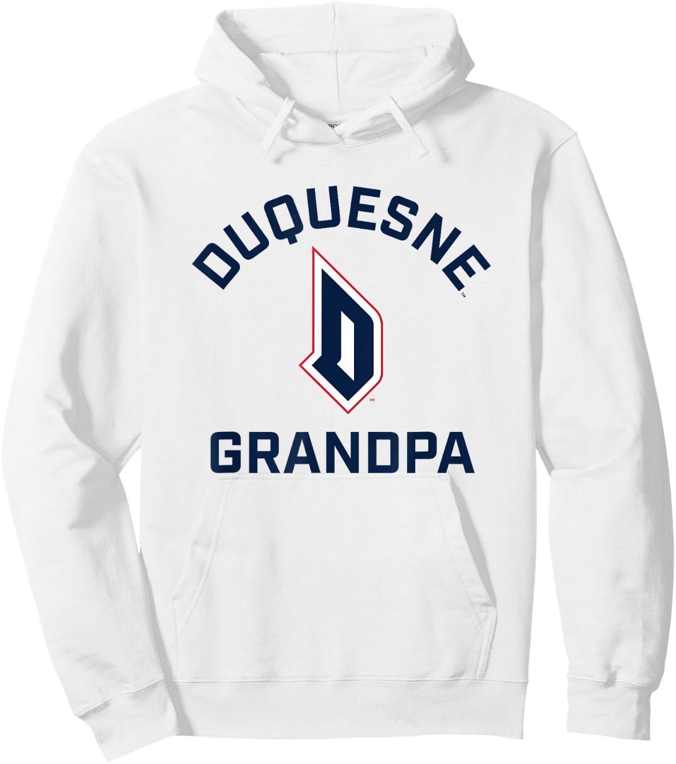 Duquesne University Dukes Arched Grandpa Hoodie - Hoodie | White