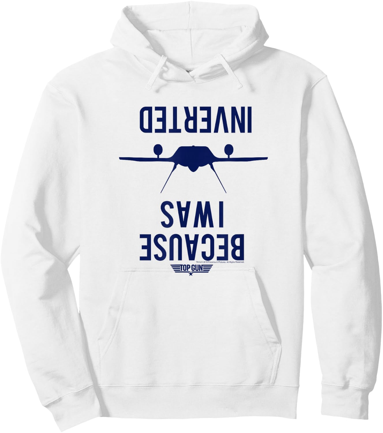 Top Gun Because I was Inverted Stamp Hoodie - Hoodie | White