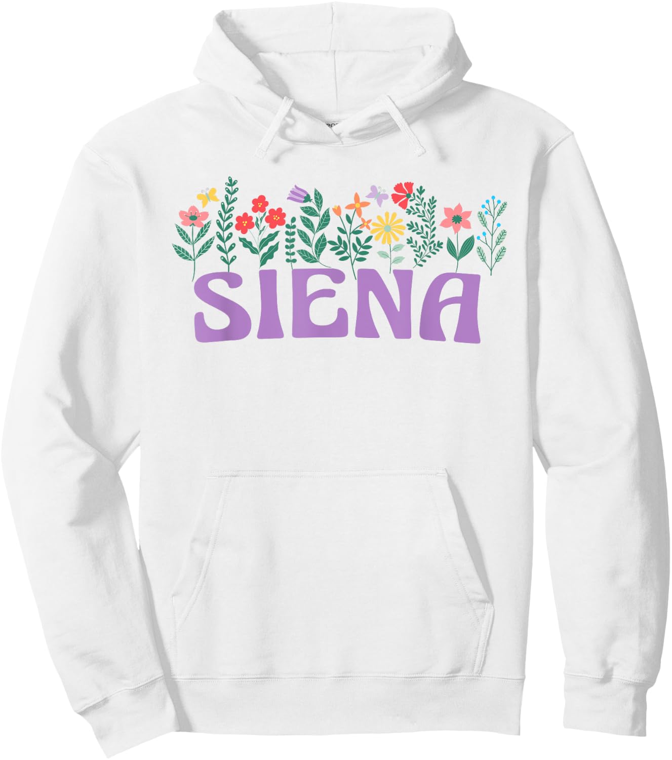 Wildflower Floral Siena First Name Mother's Day Women Hoodie - Hoodie | White