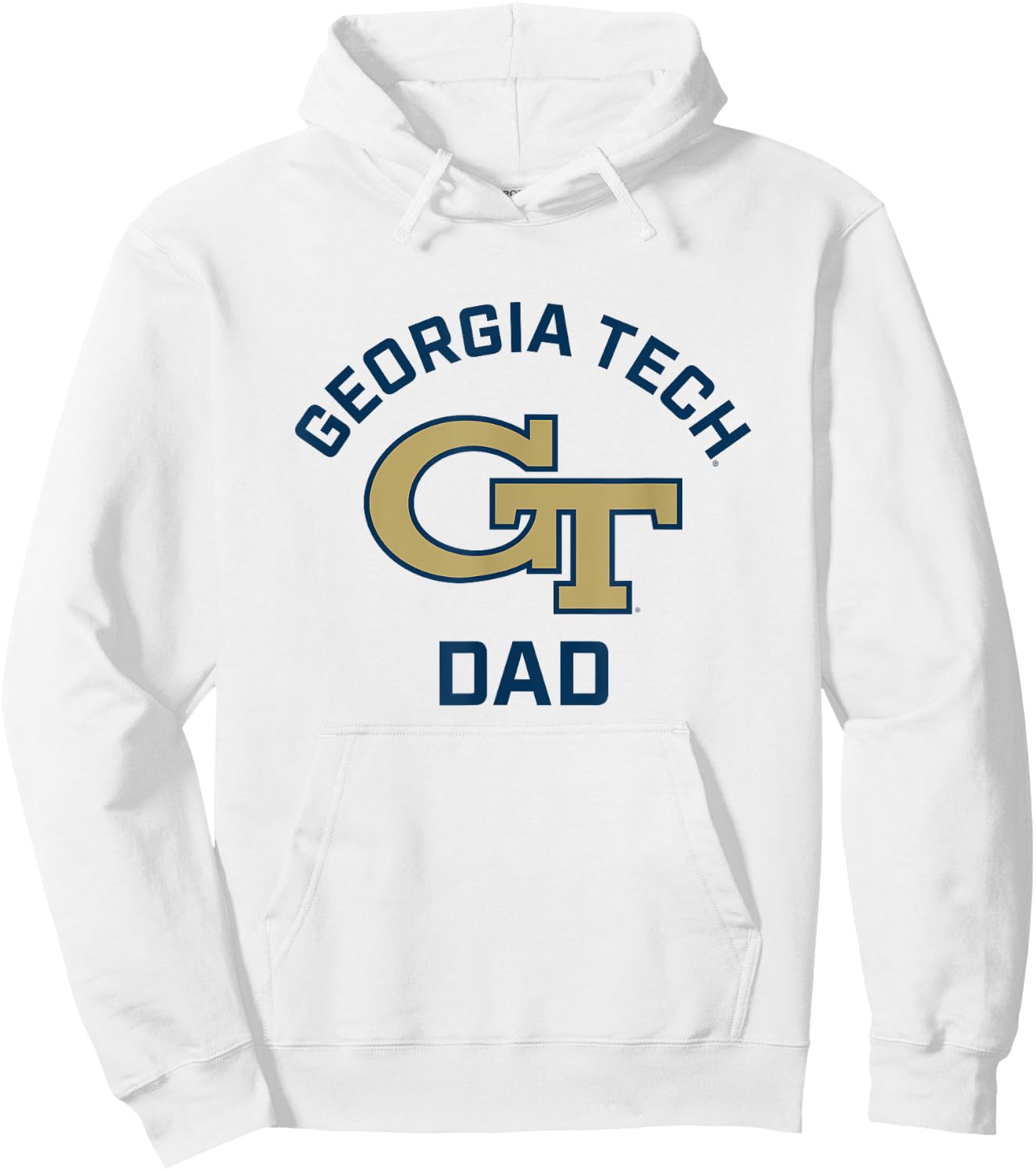 Georgia Tech Yellow Jackets Arched Dad Hoodie - Hoodie | White