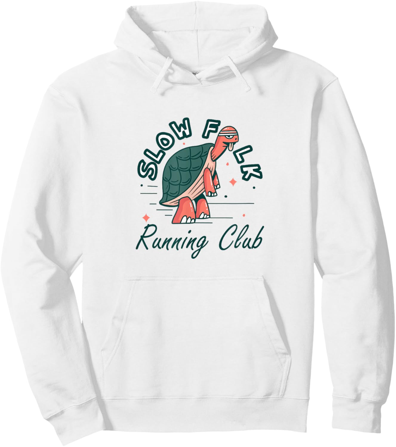 Turtle Runner Jogging,Slow Folk Running Club,It's Not A Race Hoodie - Hoodie | White
