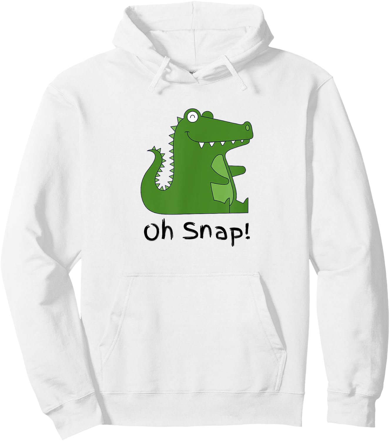 Oh Snap Statement, Alligator Funny Reptile Crocodile Graphic Hoodie - Hoodie | White