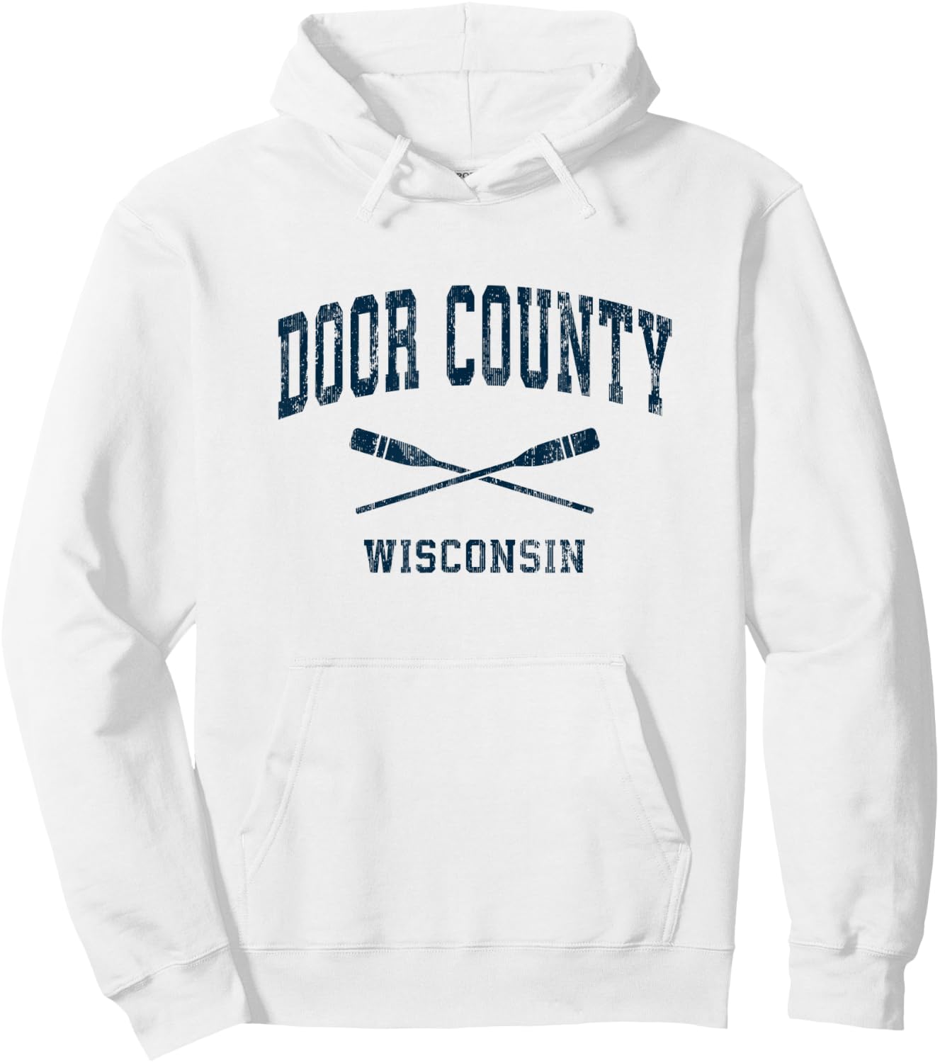 Door County Wisconsin Vintage Nautical Paddles Sports Oars Hoodie - Hoodie | White