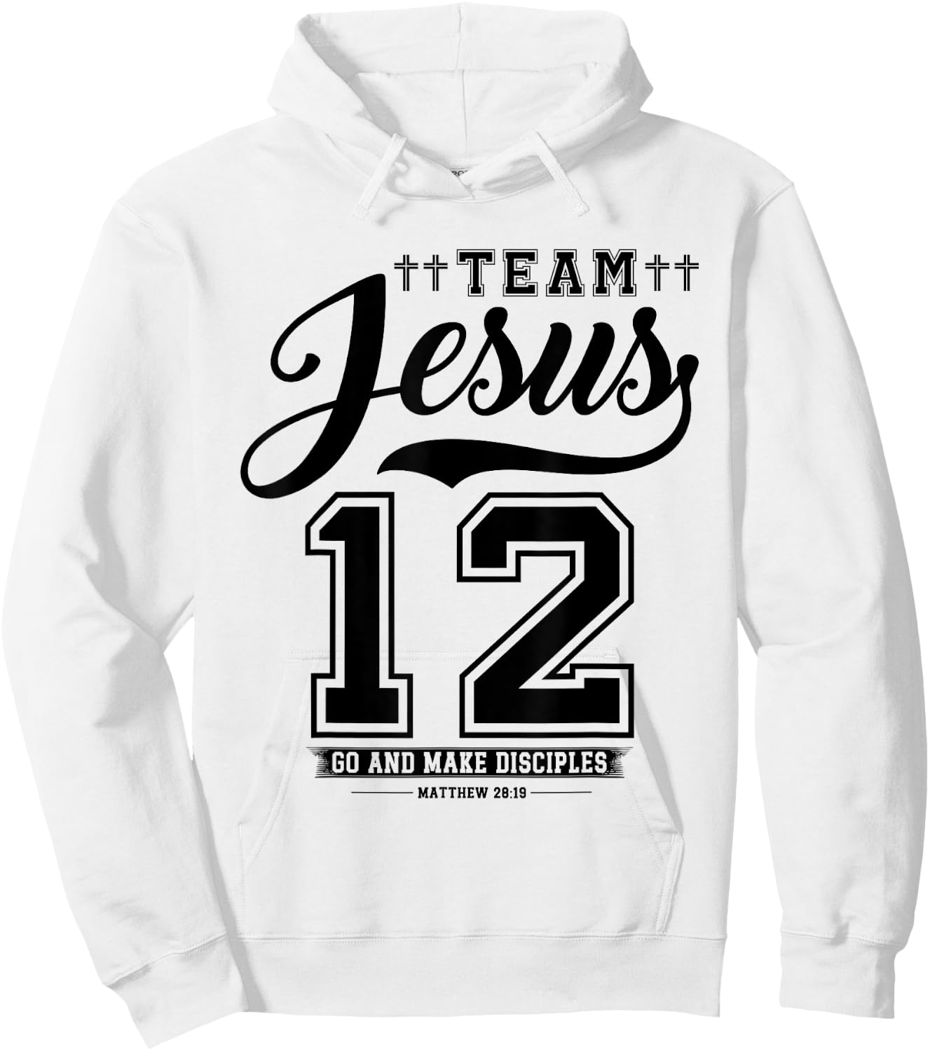 Jesus Baseball Team Jesus Christian Matthew 28:19 Verse Hoodie - Hoodie | White