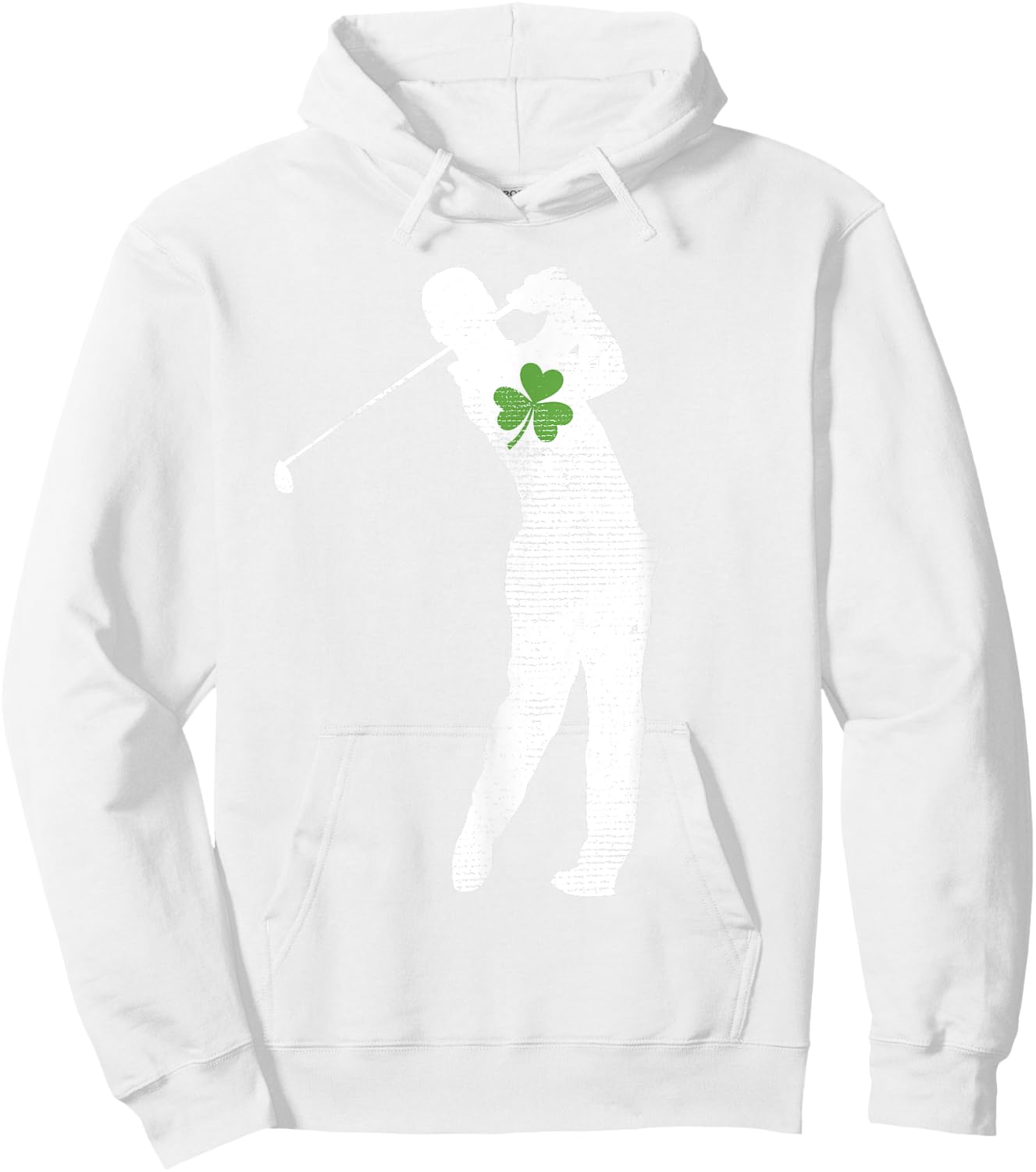 Golf Lovers Green Shamrock Leaf St Patricks Day Hoodie - Hoodie | White