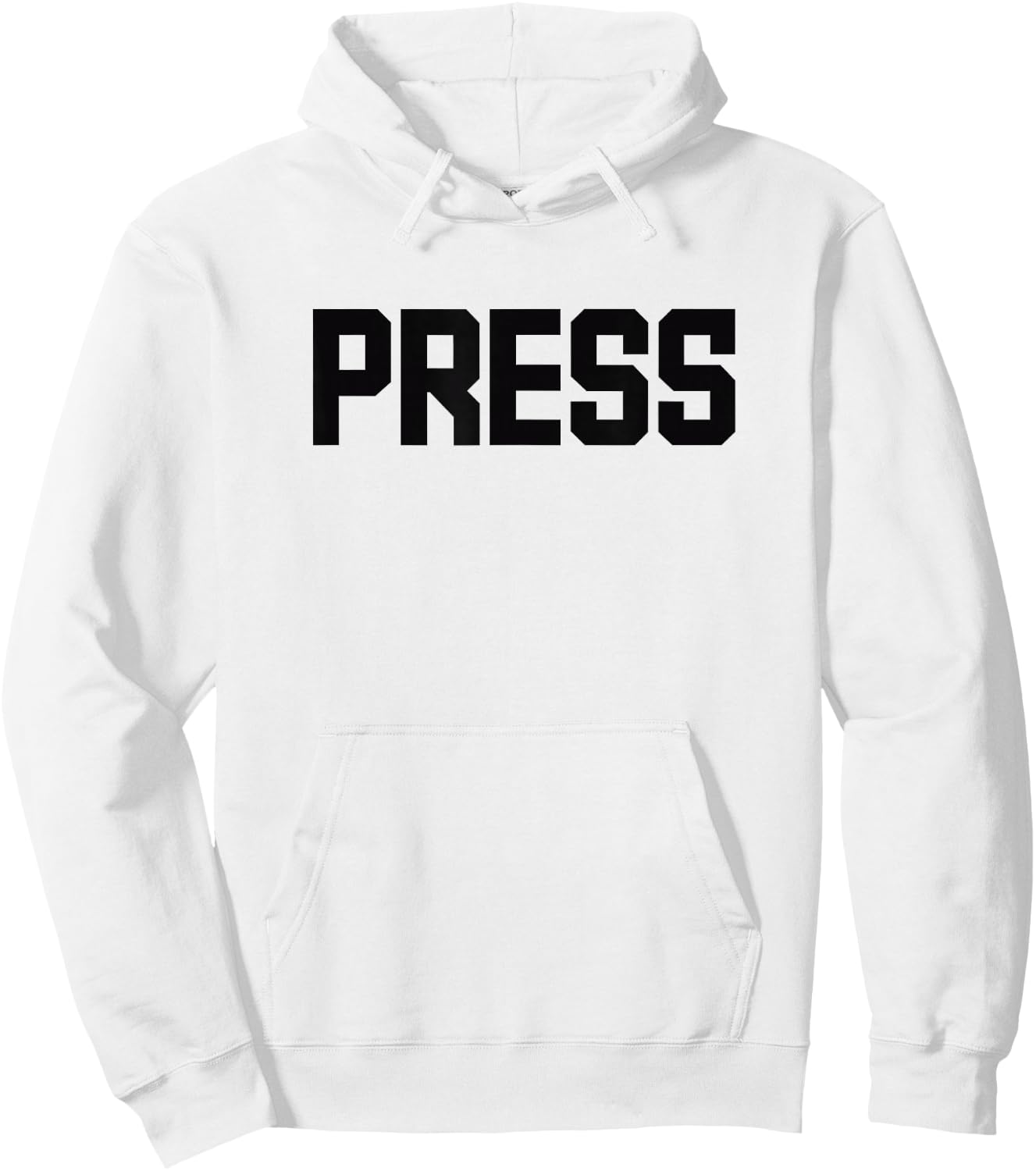PRESS Black Text Design Ideal for Media Professionals Hoodie - Hoodie | White