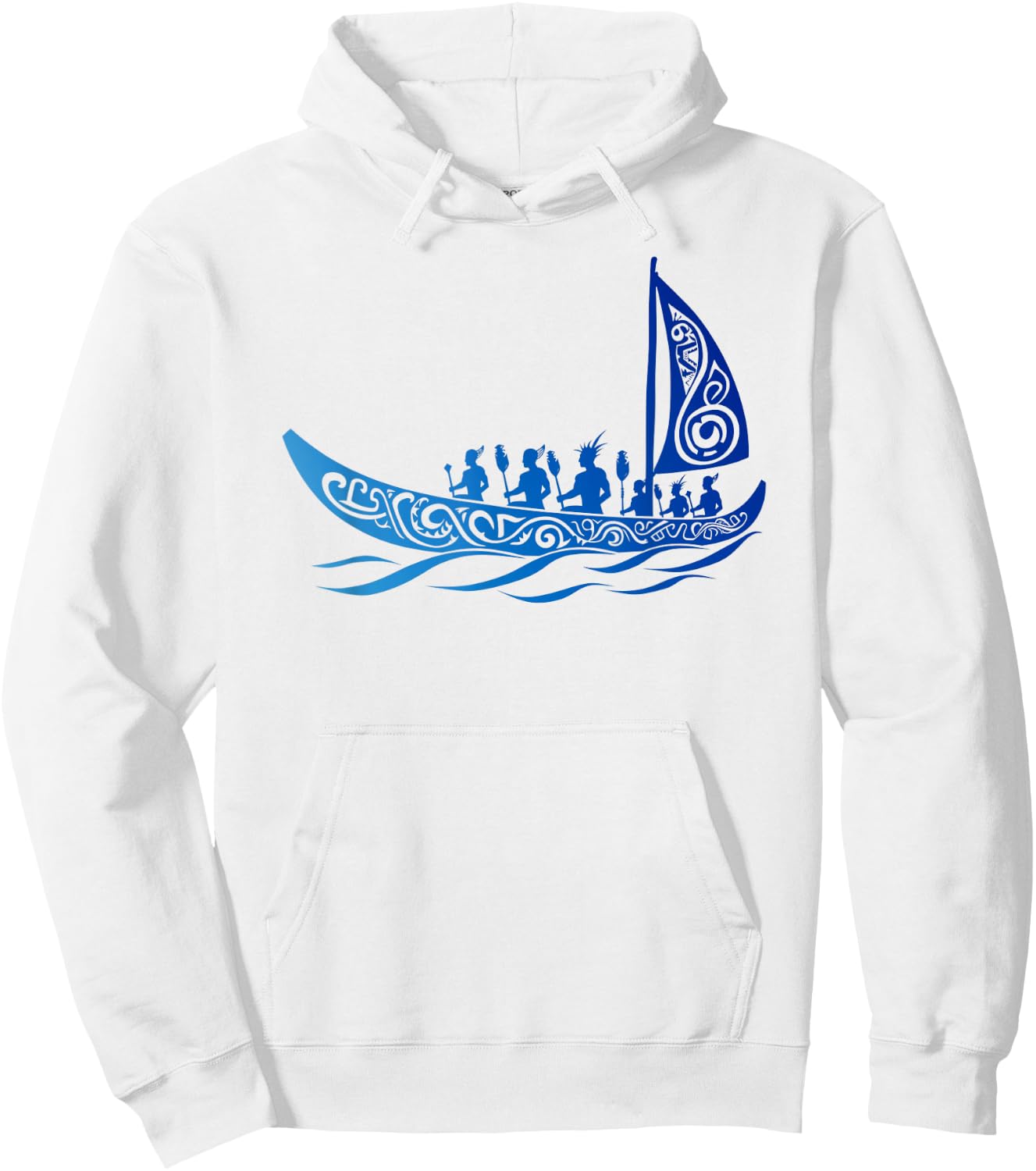 Tribal Hawaiian Outrigger Canoe Shirt - Hawaiian Tribal Hoodie - Hoodie | White