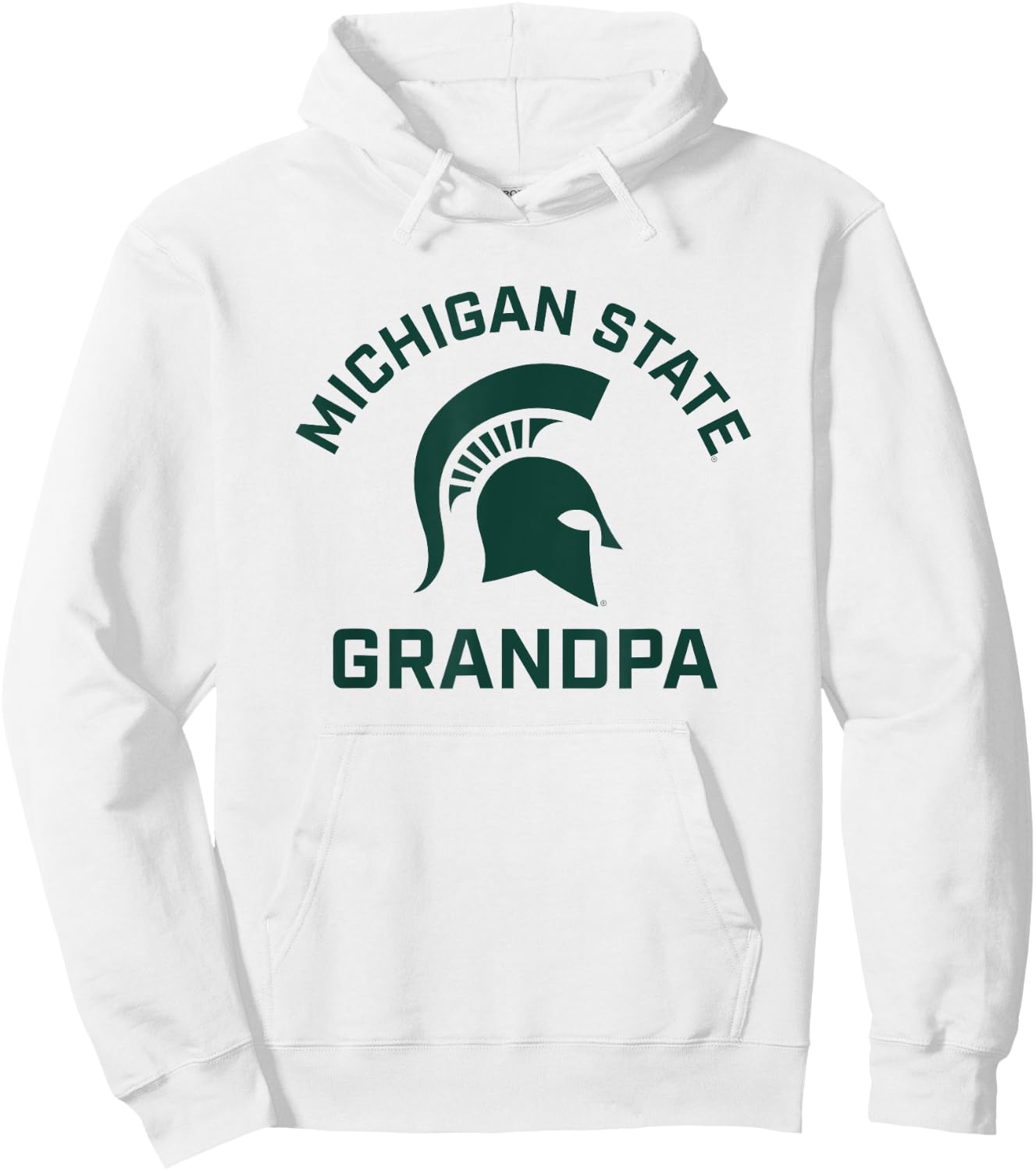 Michigan State MSU Spartans Arched Grandpa Hoodie - Hoodie | White