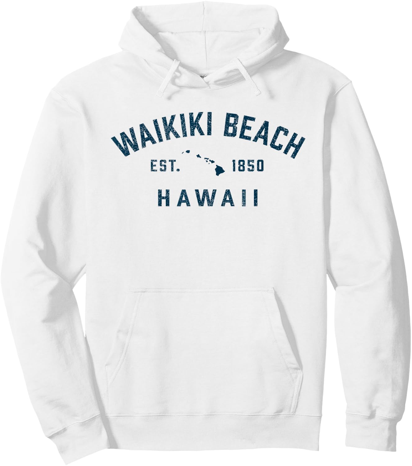 Vintage Waikiki Beach Hawaii Throwback Retro Souvenir Hoodie - Hoodie | White