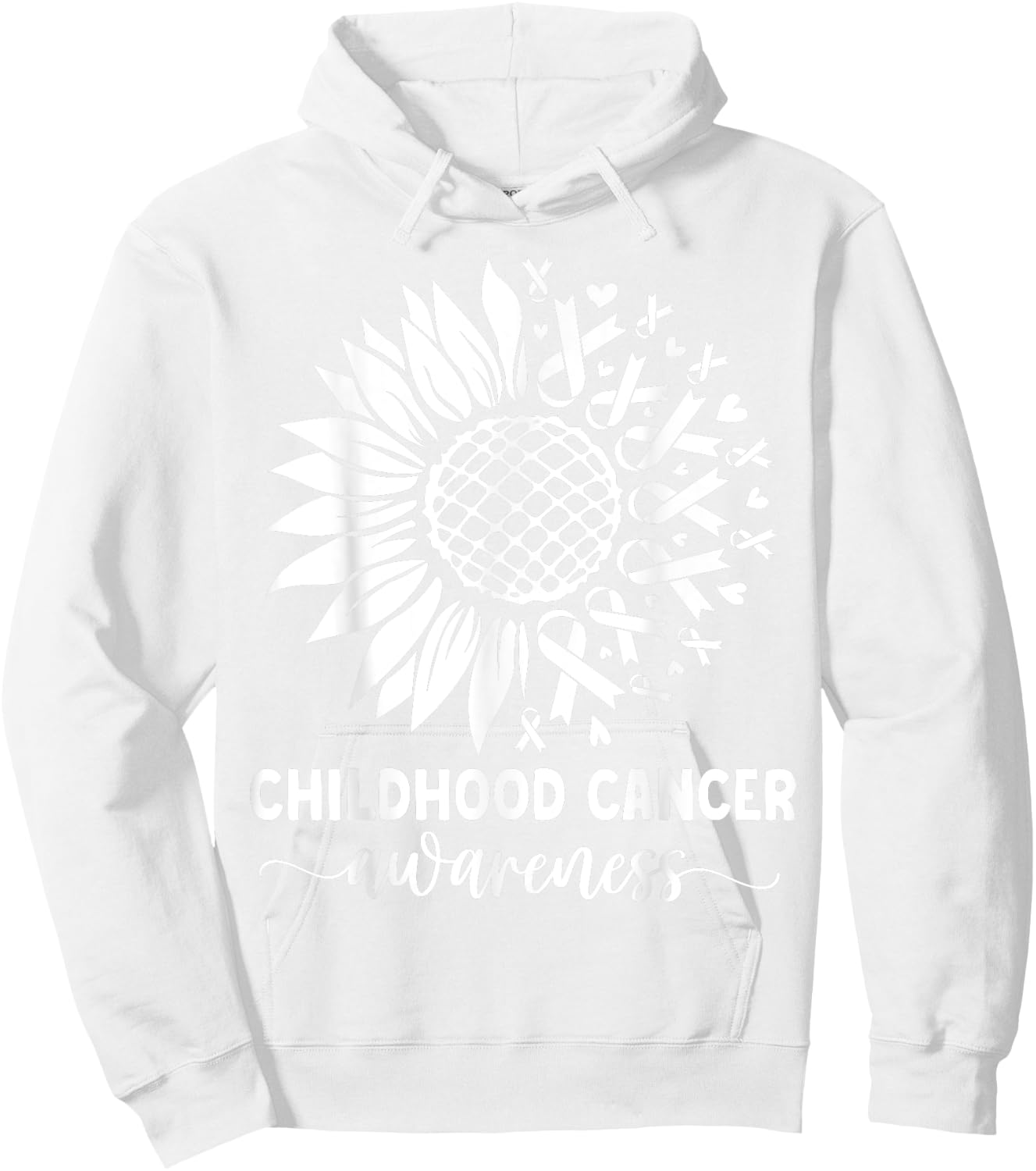 Childhood Cancer awareness Sunflower yellow childhood cancer Hoodie - Hoodie | White