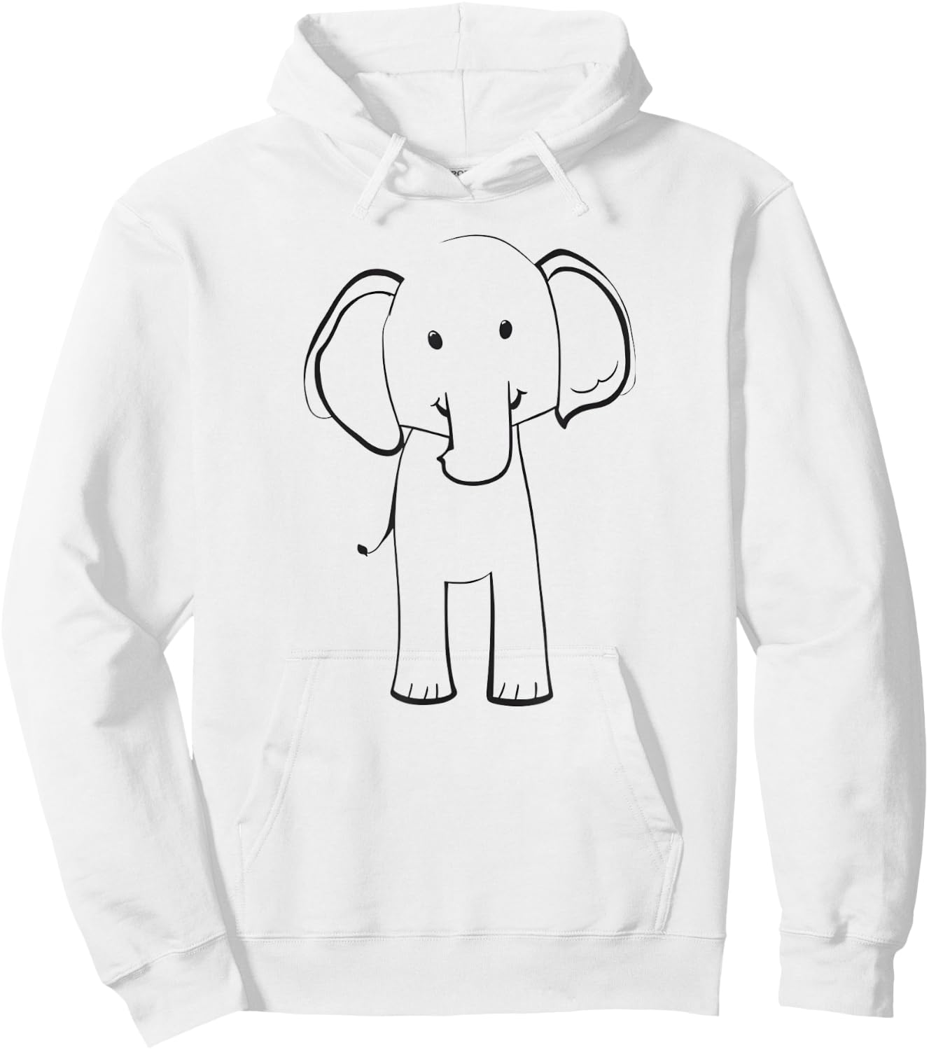 Cute Elephant, simple line drawing, conservation Hoodie - Hoodie | White
